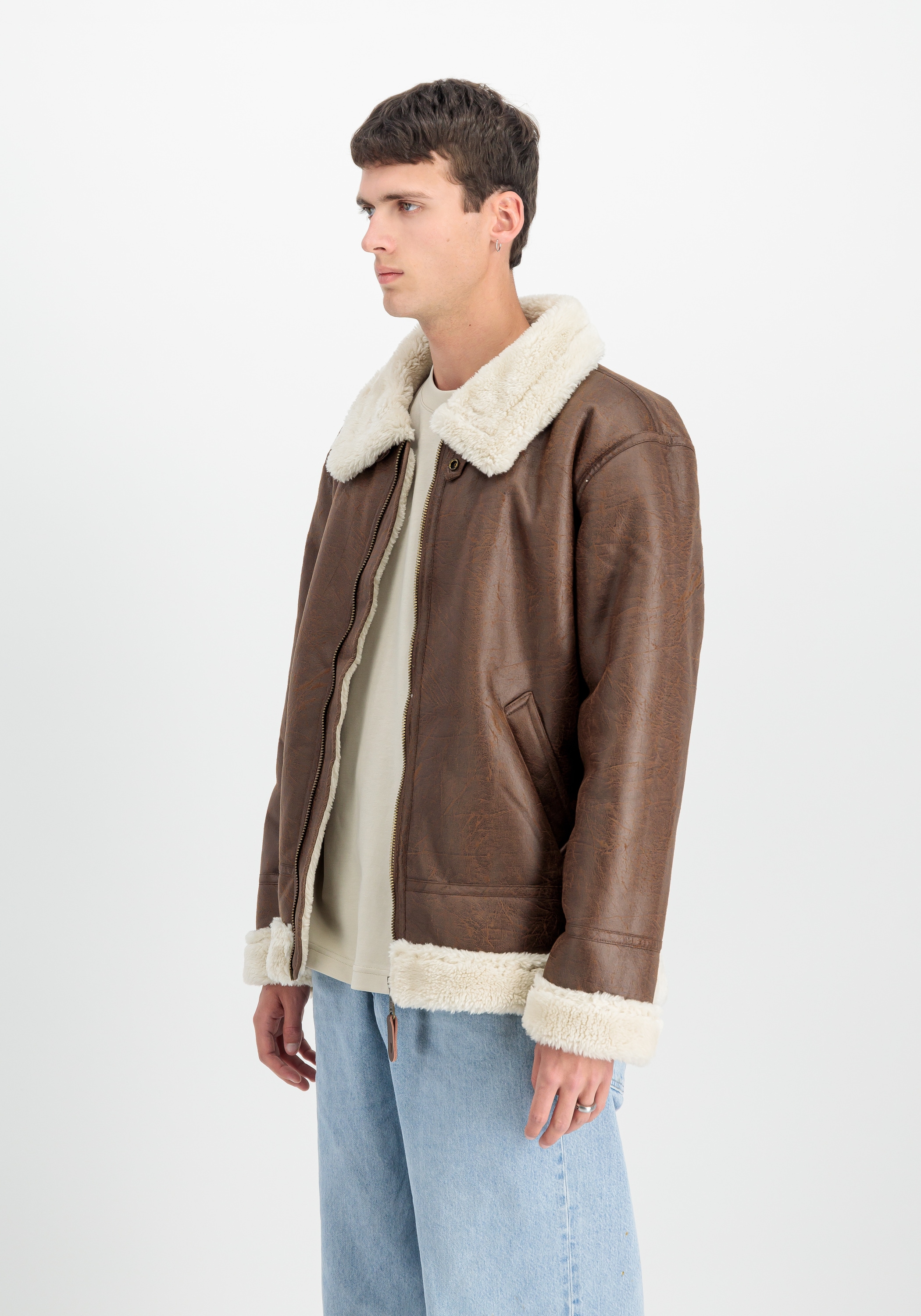 Alpha Industries Lederjacke »Alpha Industries Men - Bomber Jackets B-3 Faux Leather«