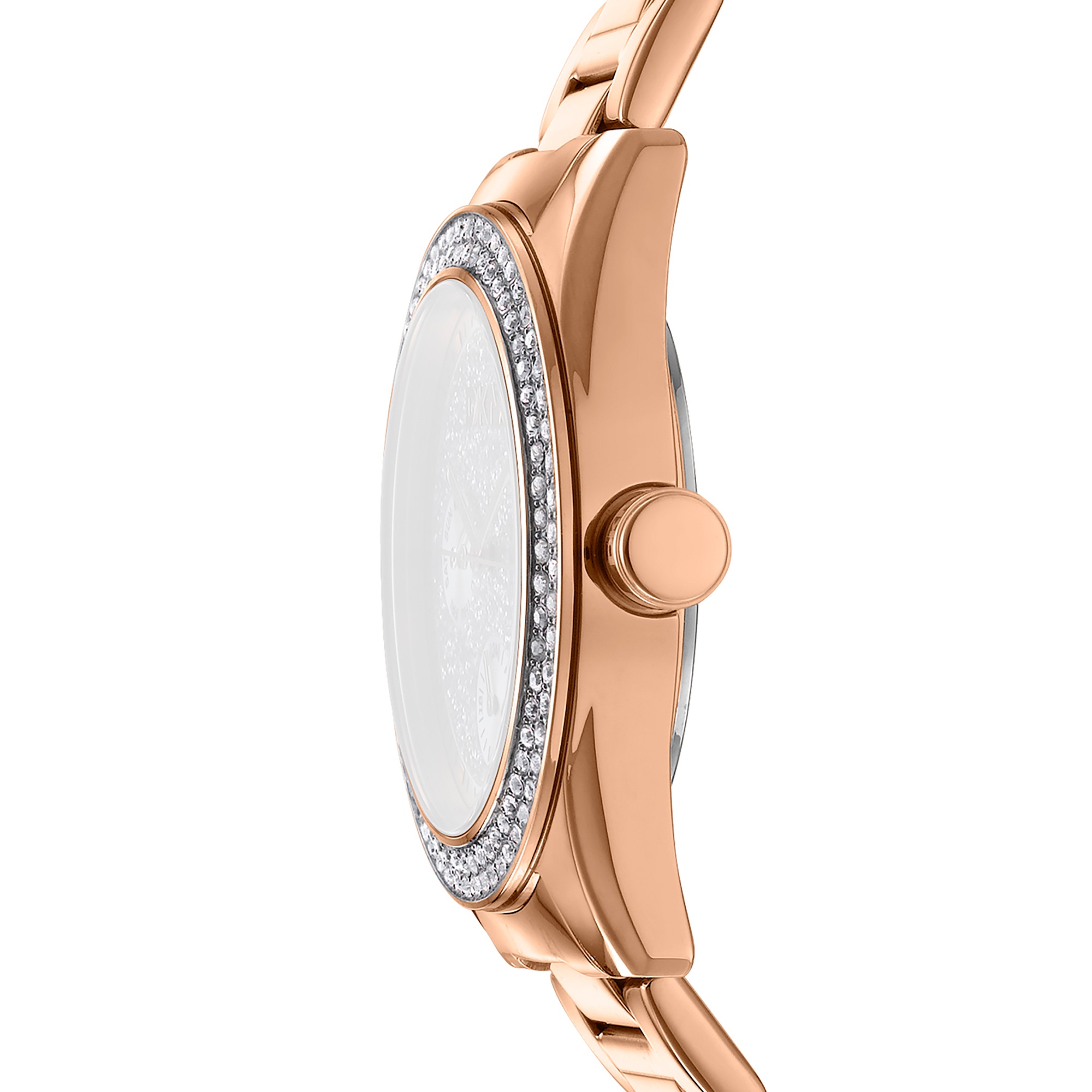 DKNY Quarzuhr »Chambers Multi Glitz« Armbanduhr, Damenuhr, Edelstahlarmband, analog, Tag