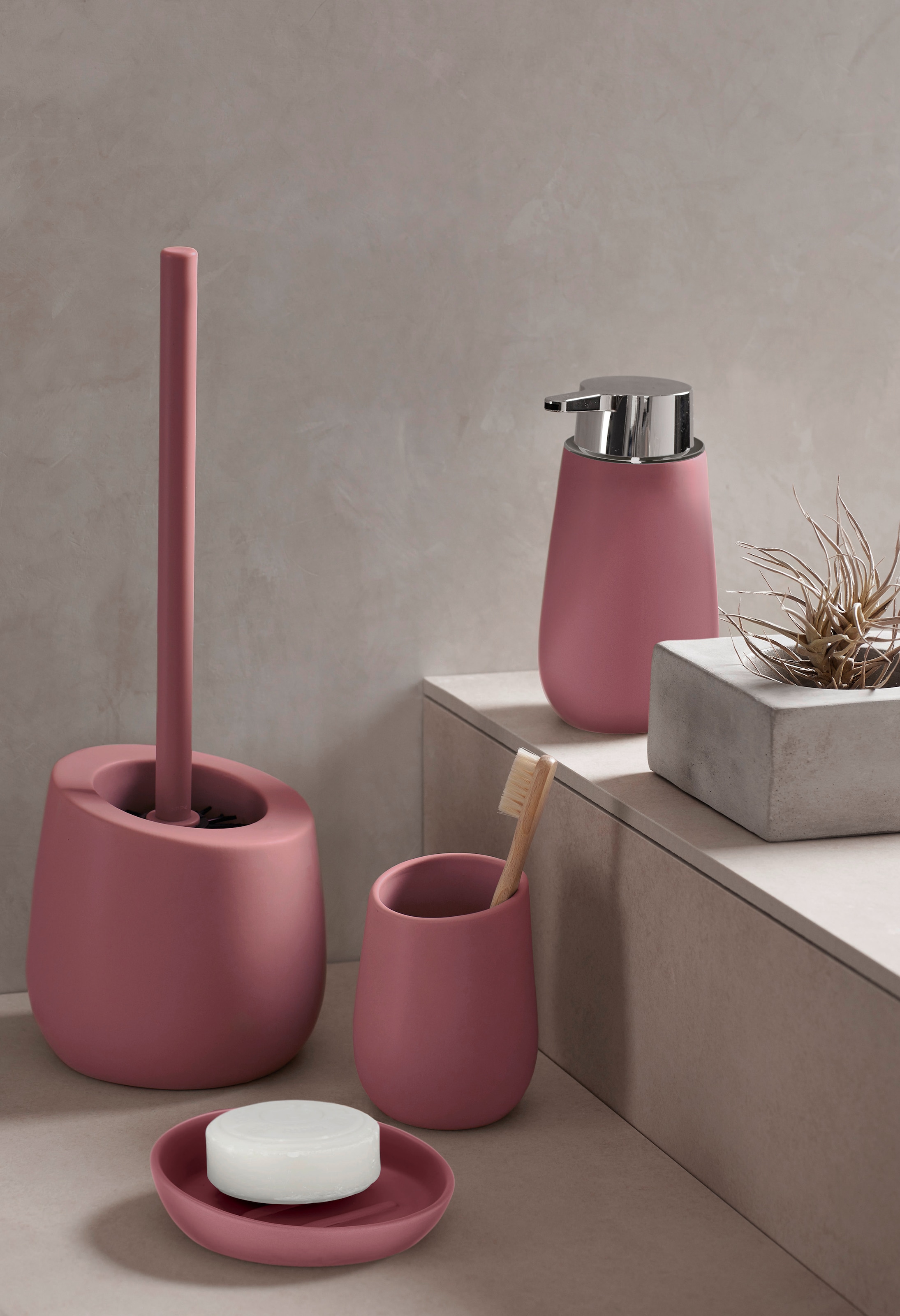 WENKO WC-Garnitur »Badi«, aus Keramik, altrosa, aus Keramik