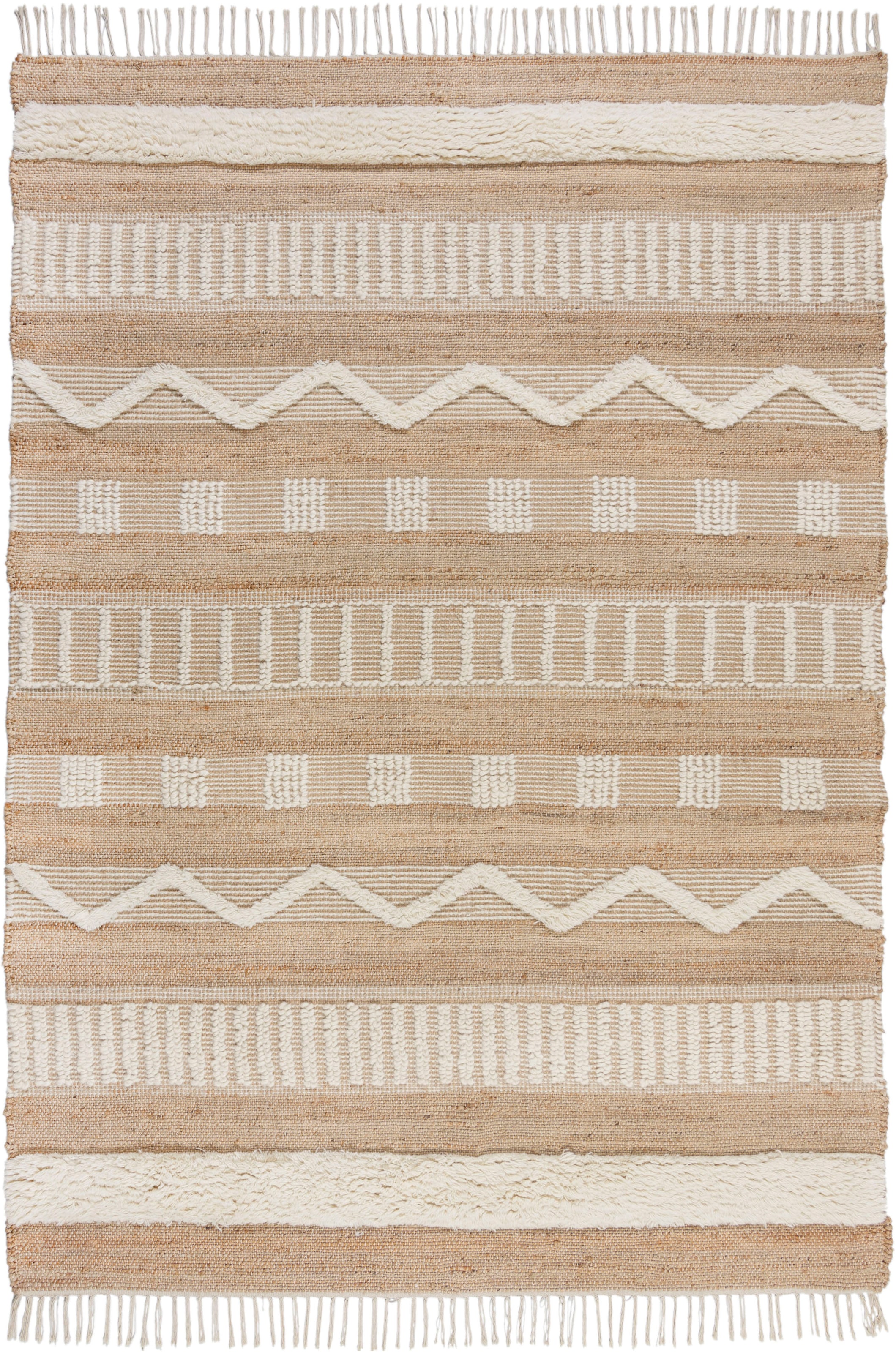 FLAIR RUGS Teppich »Medina«, rechteckig, Jute aus wie & Wolle Boho-Look, bestellen schnell bequem Naturfasern und