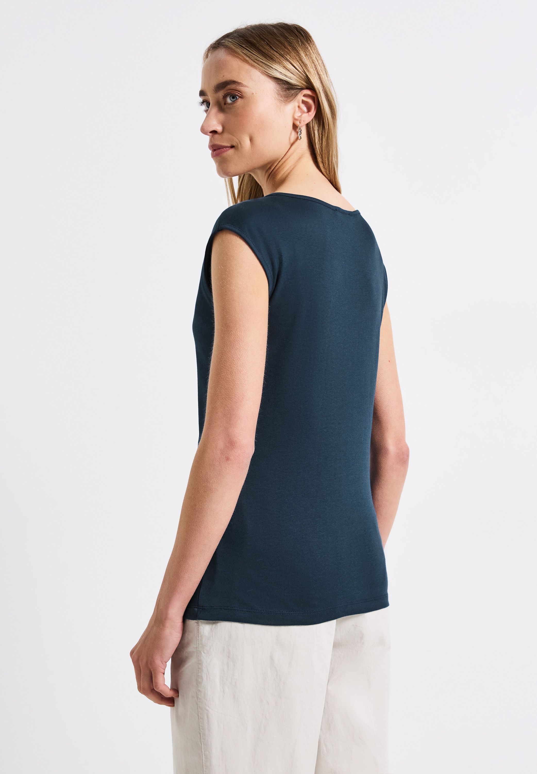 STREET ONE Shirttop »Style ADA«, Rundhals mit Cut-Out-Detail
