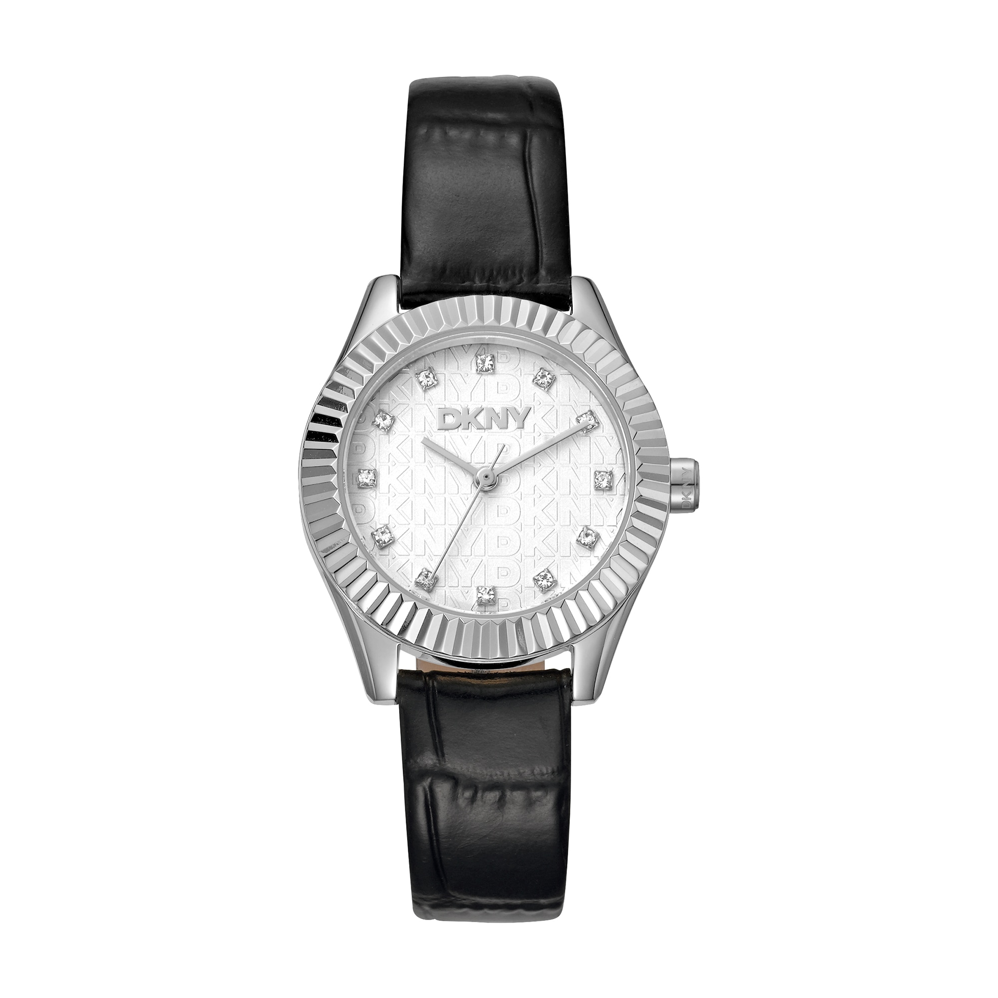DKNY Quarzuhr »Chambers Glitz« Armbanduhr, Damenuhr, Lederarmband, analog