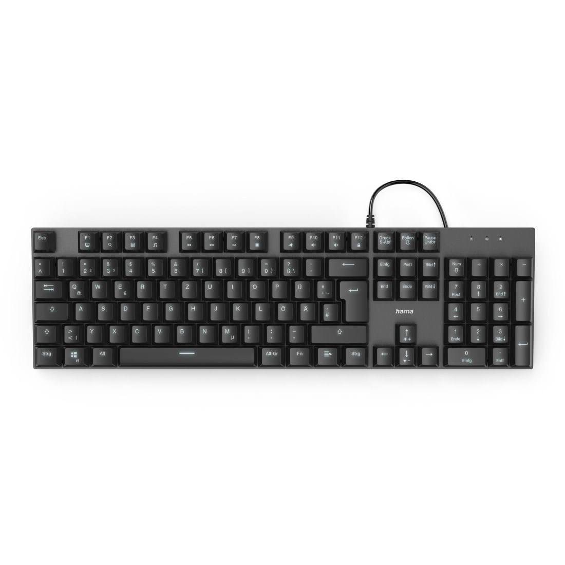 Hama Tastatur »Mechanische Office Tastatur "MKC-650", Schwarz, Anthrazit«, (ausklappbare Füße-Fn-Tasten-ergonomische Form)