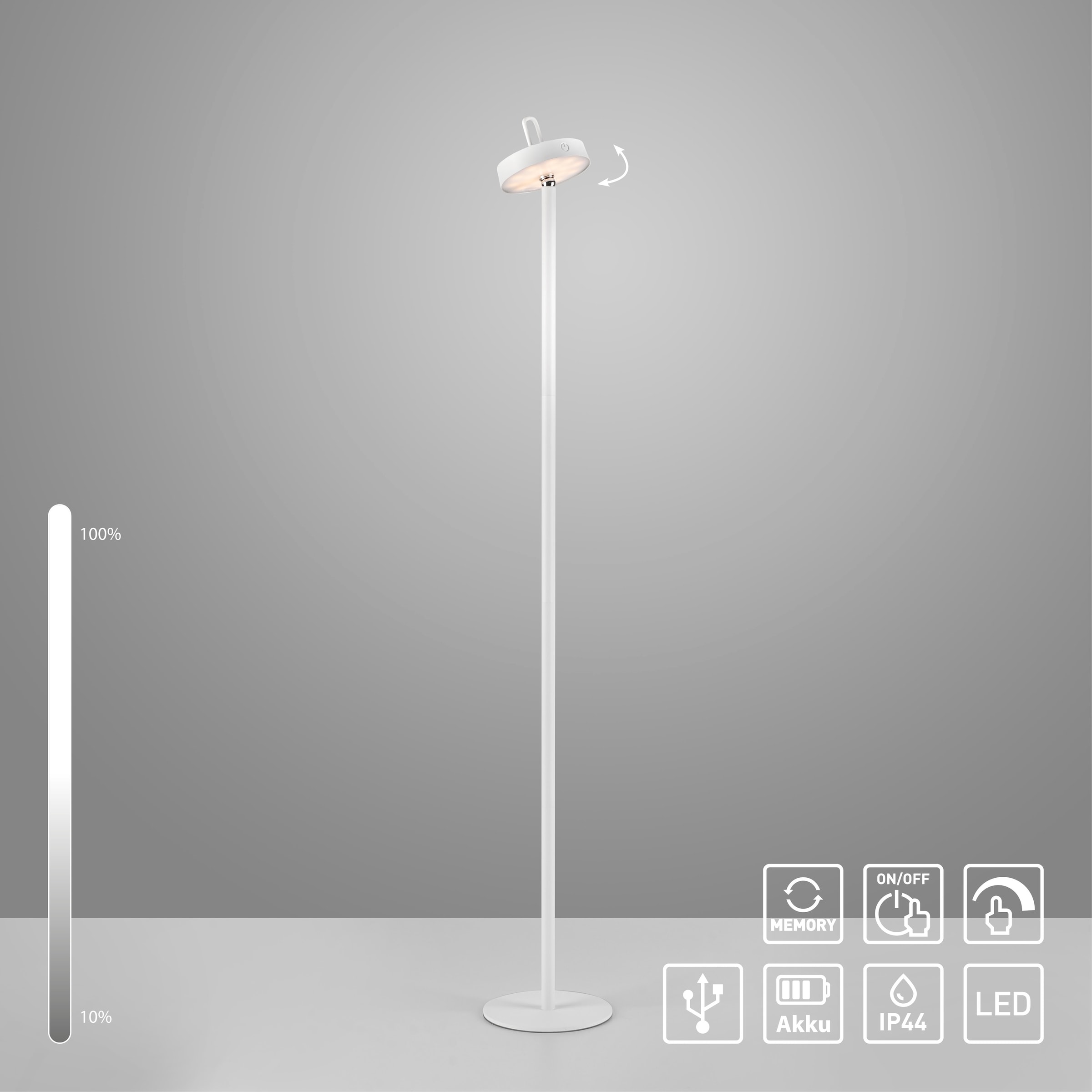 JUST LIGHT Stehlampe »AMAG«, 1 flammig, Leuchtmittel LED-Modul | LED fest integriert, Akkuleuchte