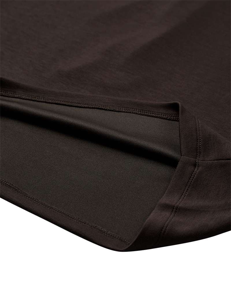 FREEQUENT Langarmshirt mit Stehkragen / Viskose-Stretch