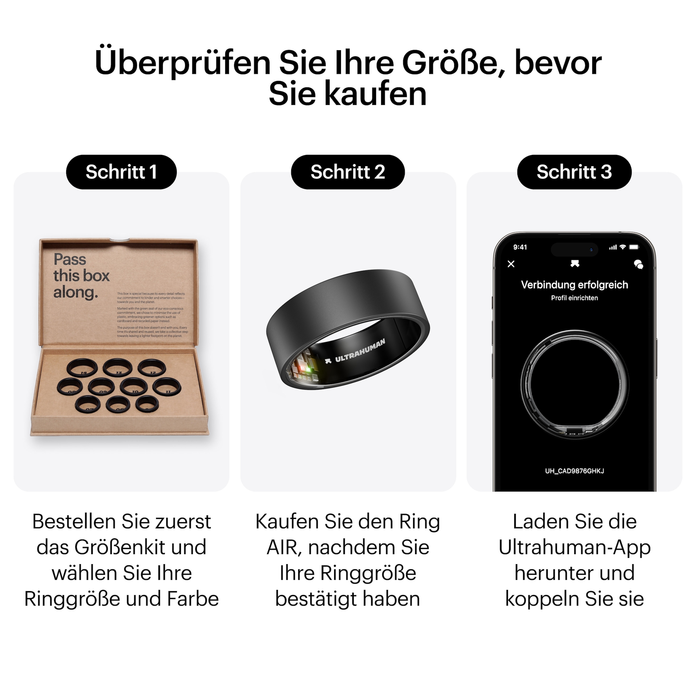 Ultrahuman Activity Tracker »Ring AIR - Größe 9«