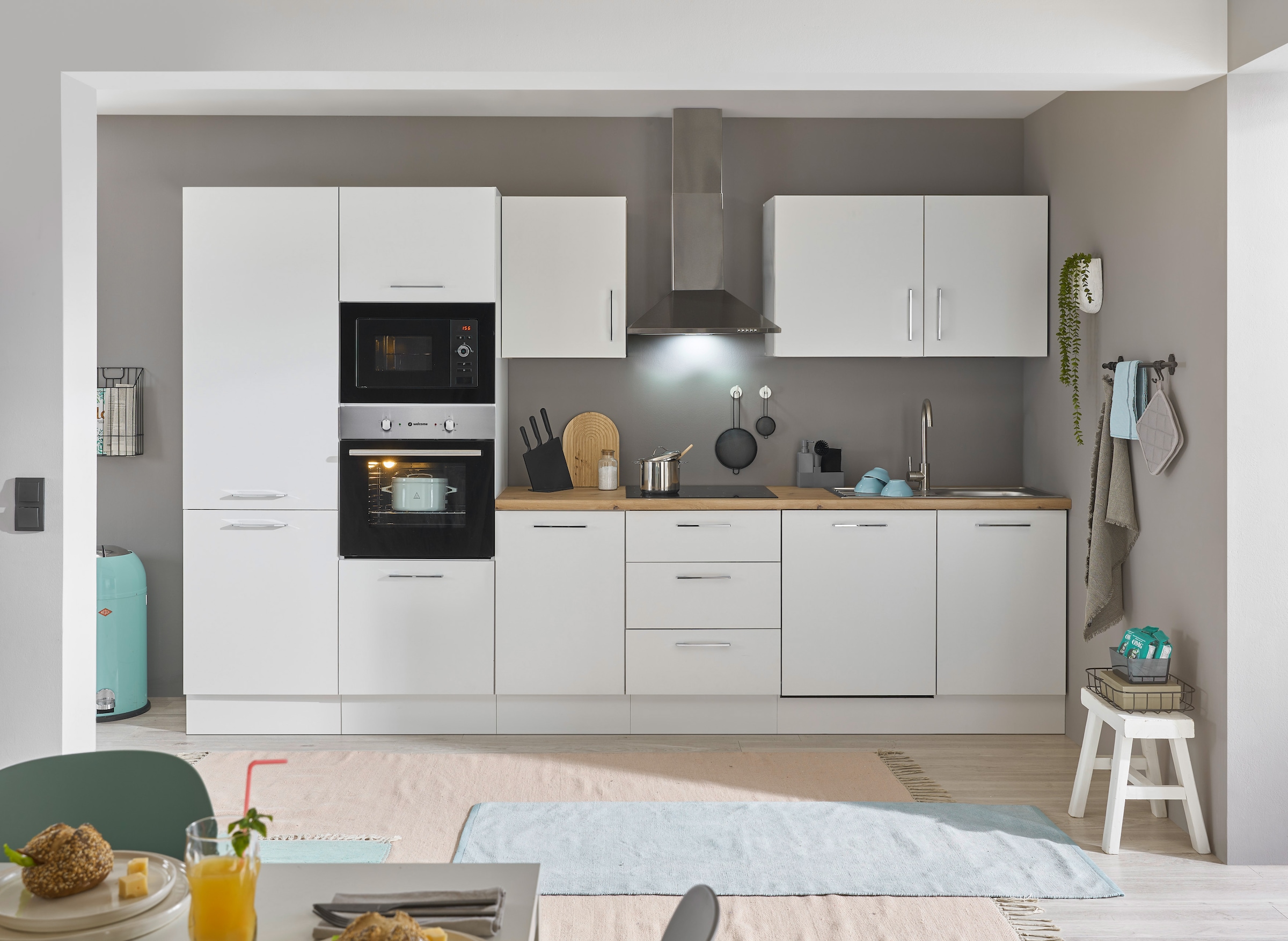 BASIC by Balculina Küchenzeile »Turin«, Breite 340 cm, wahlweise mit E-Geräten