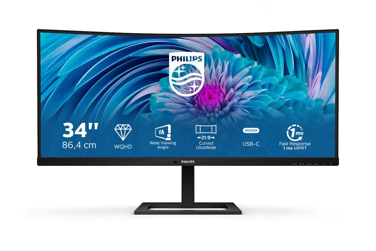 Philips Curved-Gaming-Monitor »346E2CUAE«, 86,36 cm/34 Zoll, 3440 x 1440 px, 1 ms Reaktionszeit, 100 Hz