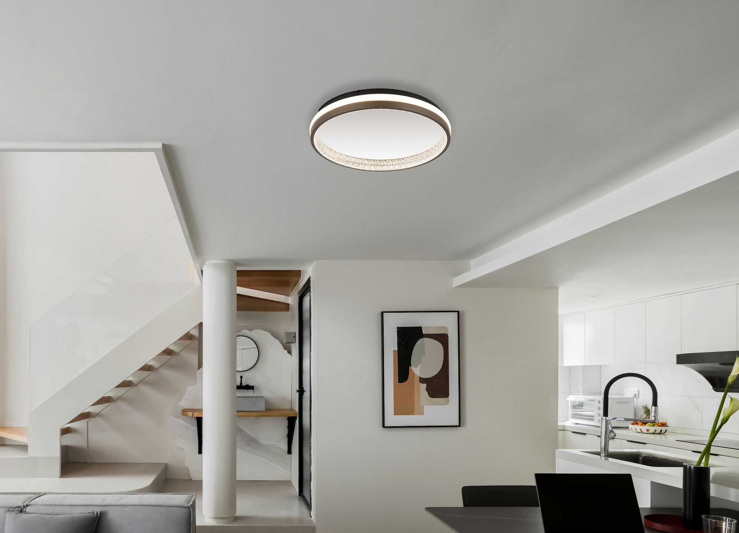 GLOBO LIGHTING Deckenleuchte »DELLA« LED-Modul 1 Stk. warmweiß - kaltweiß Deckenlampe Wohnzimmer-Leuchte Schlafzimmer-Leuchte Flur Küche