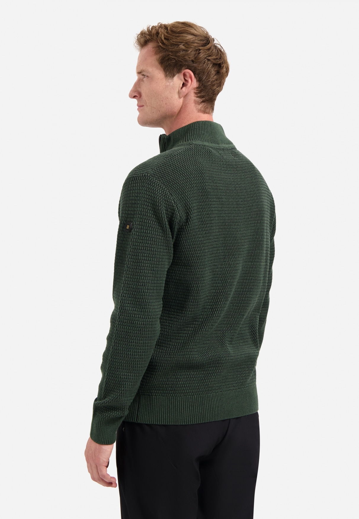 NO EXCESS Stehkragenpullover »No Excess Melierter Half-Zip-Sweater«