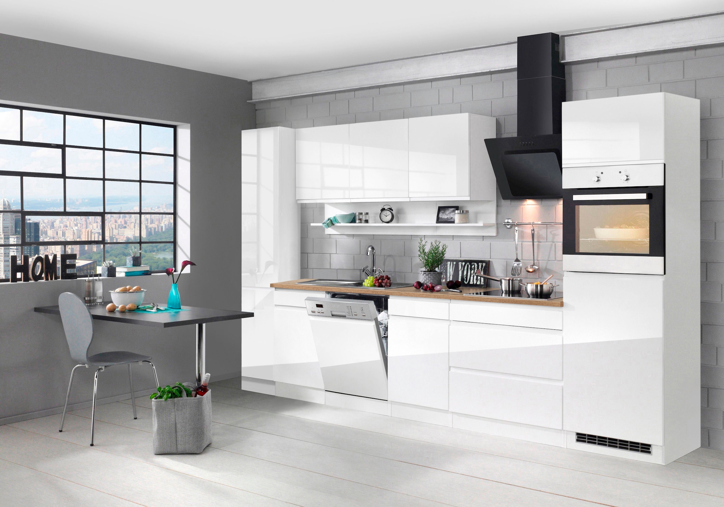 KOCHSTATION Küchenzeile »KS-Virginia« Breite 330 cm, ohne E-Geräte