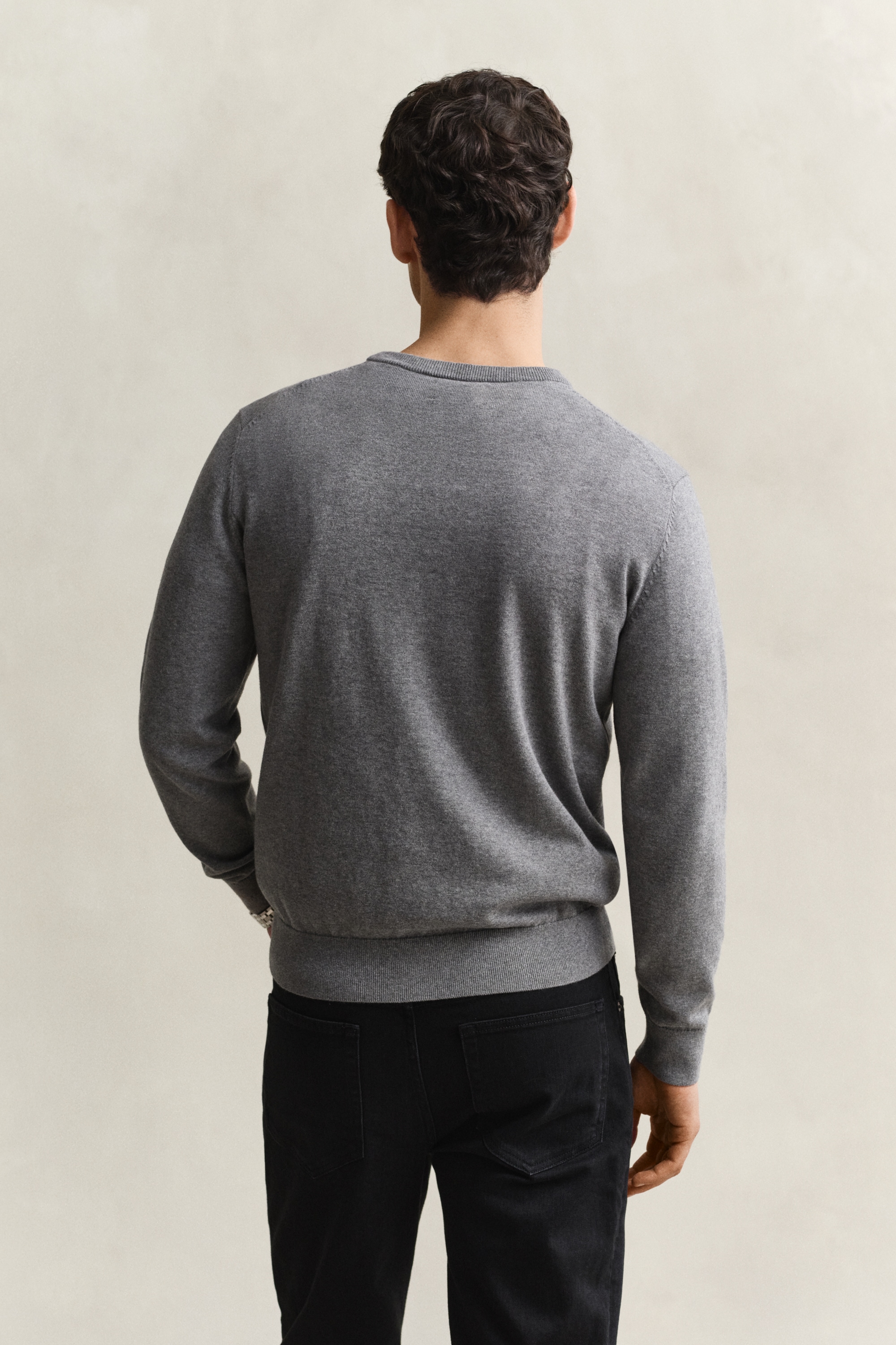 Gant Rundhalspullover »CLASSIC COTTON« Regular fit mit Rundhalsausschnitt