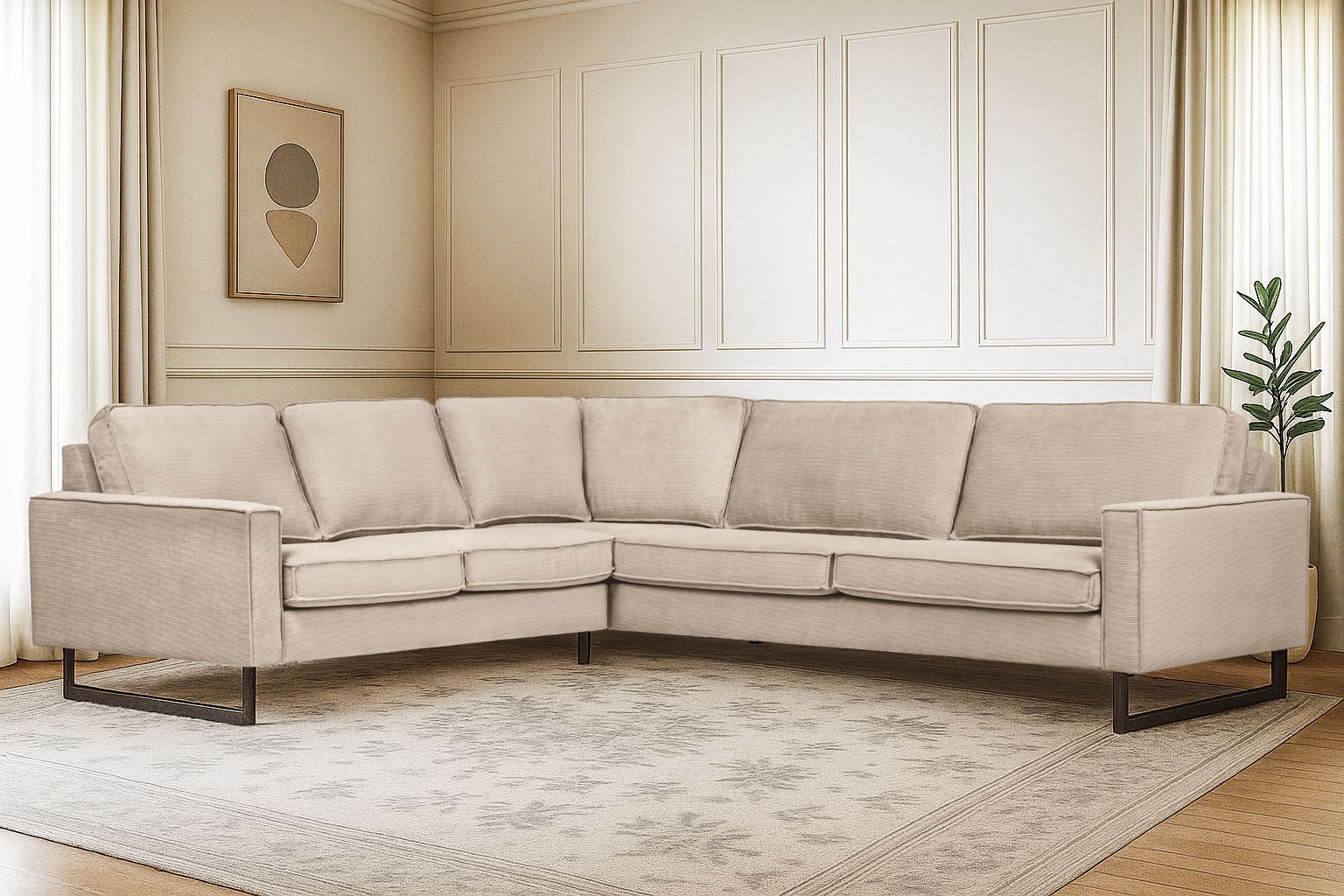 Places of Style Ecksofa »Pinto, XXL, 250/290 cm, langer Schenkel, Ottomane« günstig online kaufen