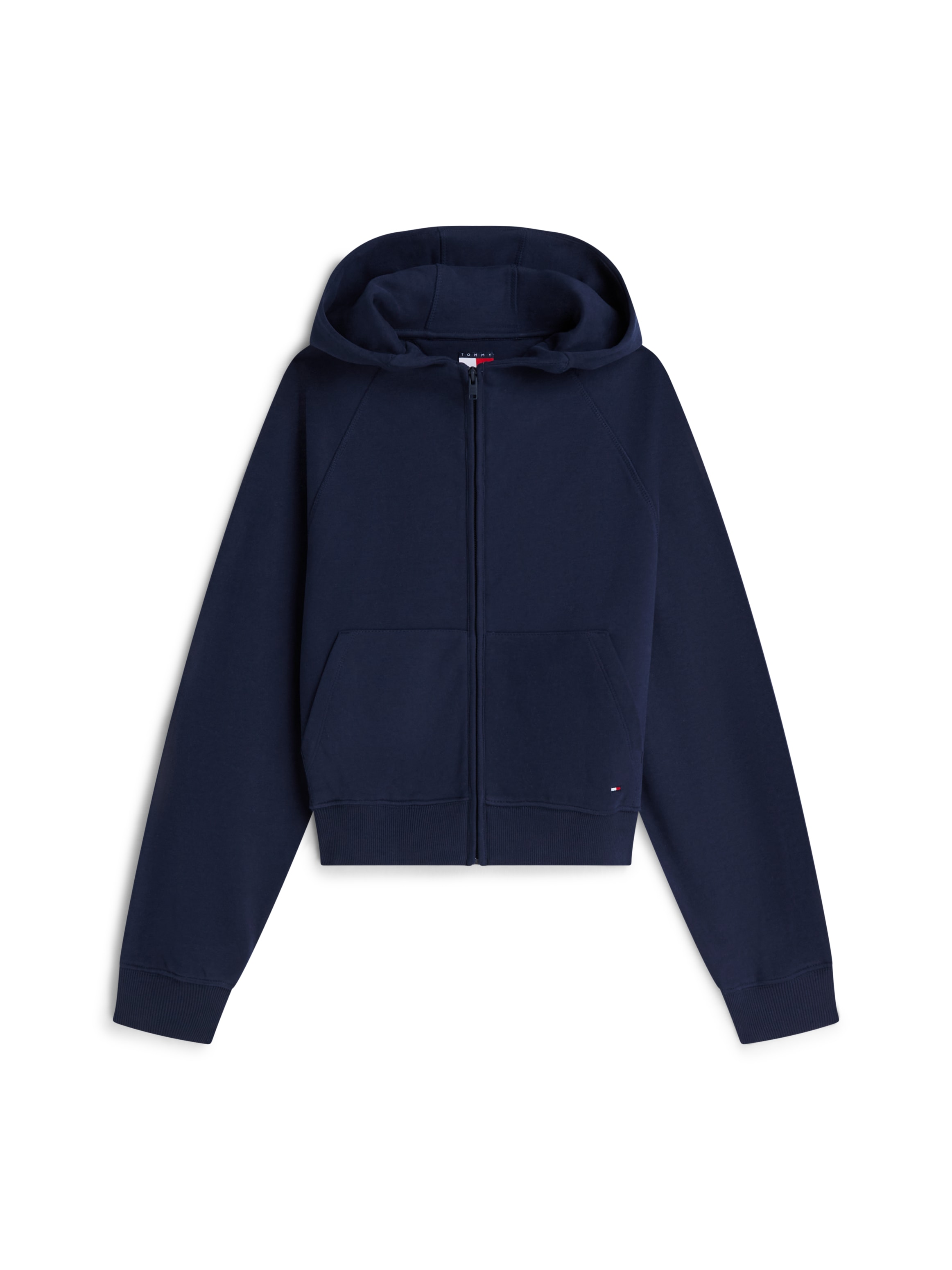 Tommy Jeans Kapuzensweatjacke »TJW BXY S FLAG ZIP THRU HOODIE« Baumwolle, Kapuze, Kängurutasche
