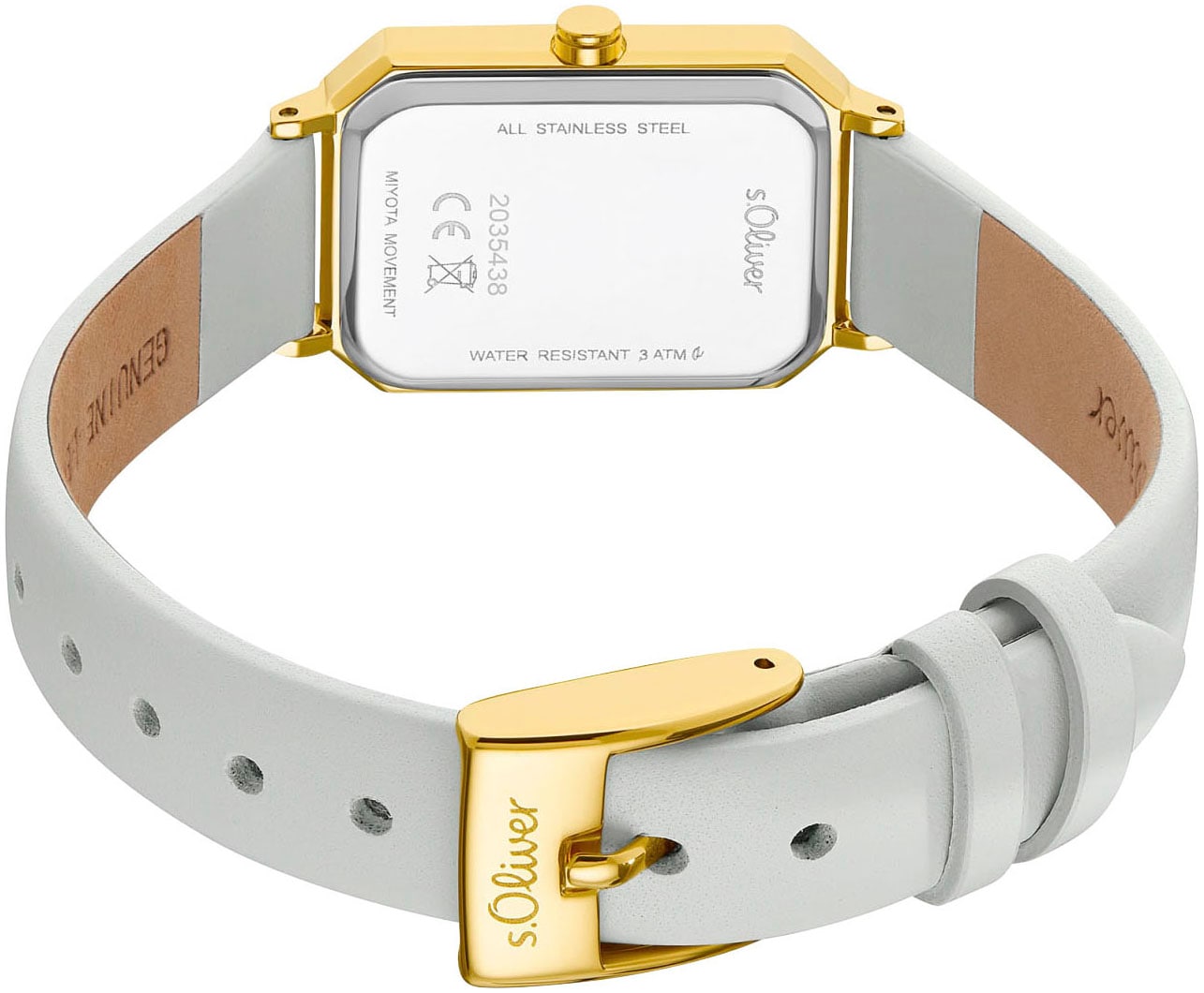 s.Oliver Quarzuhr, Armbanduhr, Damenuhr, analog, Lederarmband