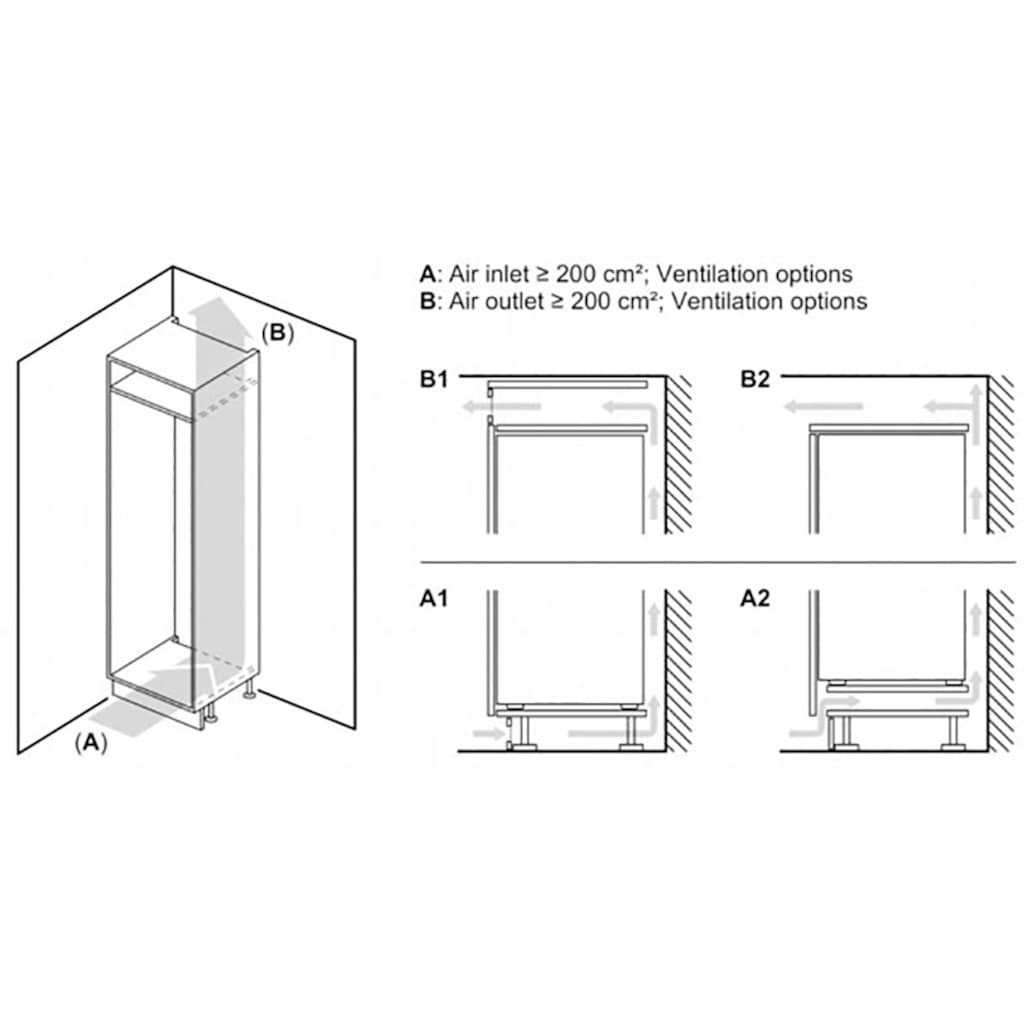 BOSCH Einbaukühlgefrierkombination »KIN86ADD0«, KIN86ADD0, 177,2 cm hoch, 55,8 cm breit