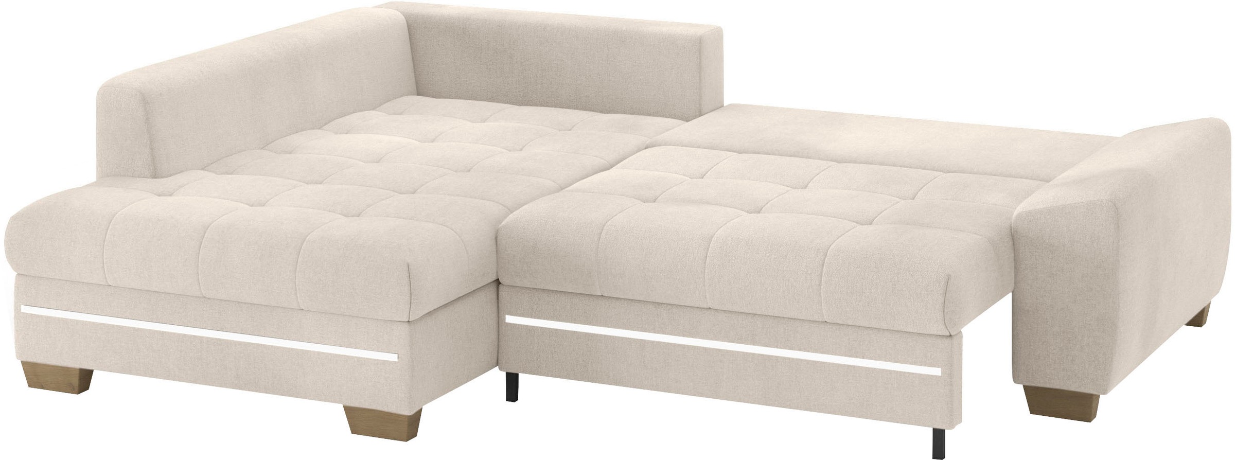 Mr. Couch Ecksofa »Nikita II, L-Form«, mit RGB-LED Beleuchtung, wahlweise mit Bett, Bettkasten, Kaltschaum