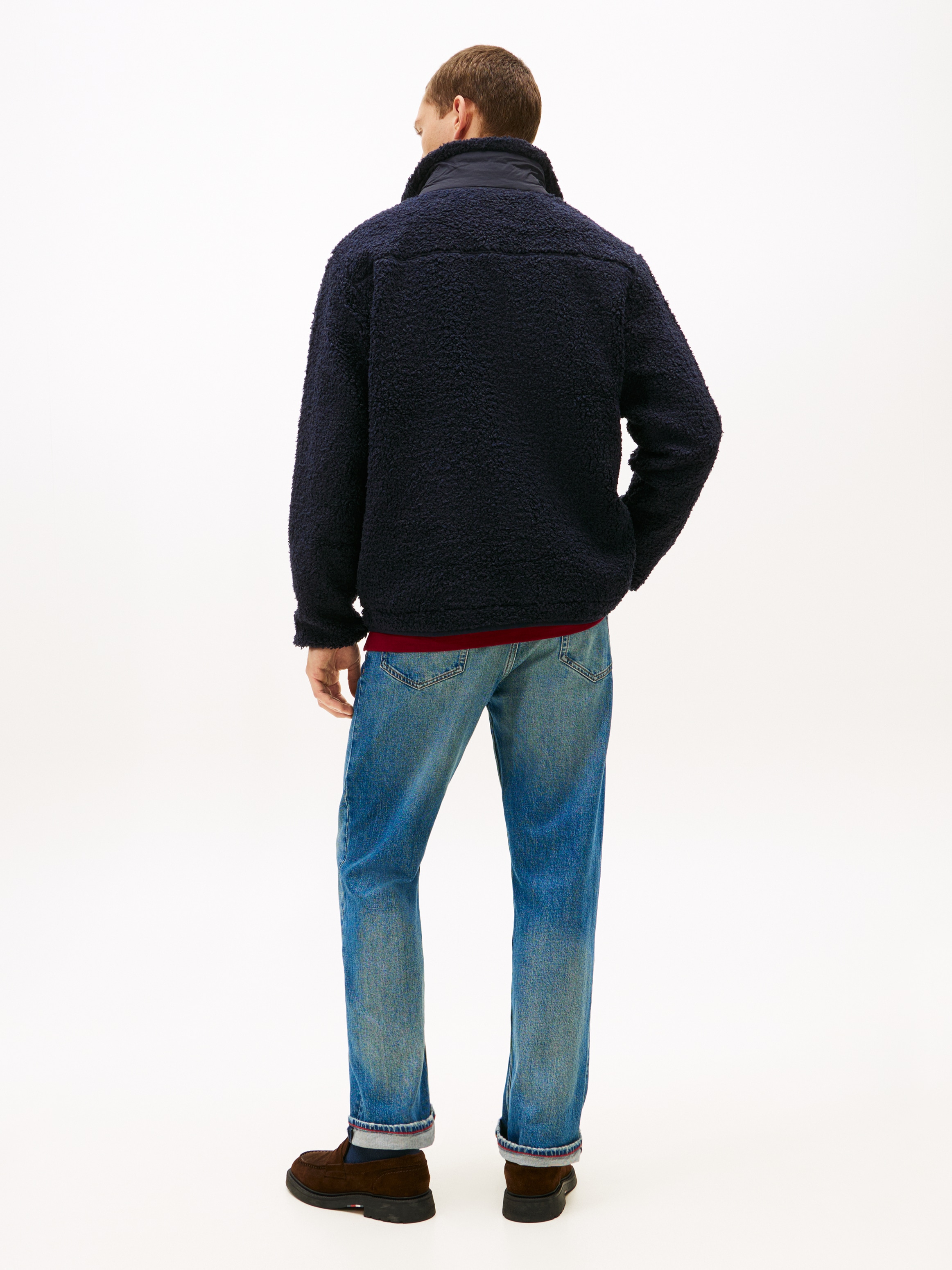 Tommy Hilfiger Sweatjacke »TEDDY FLEECE ZIP THROUGH« Übergangsjacke Herbstjacke Teddy Plüsch Soft Jacke