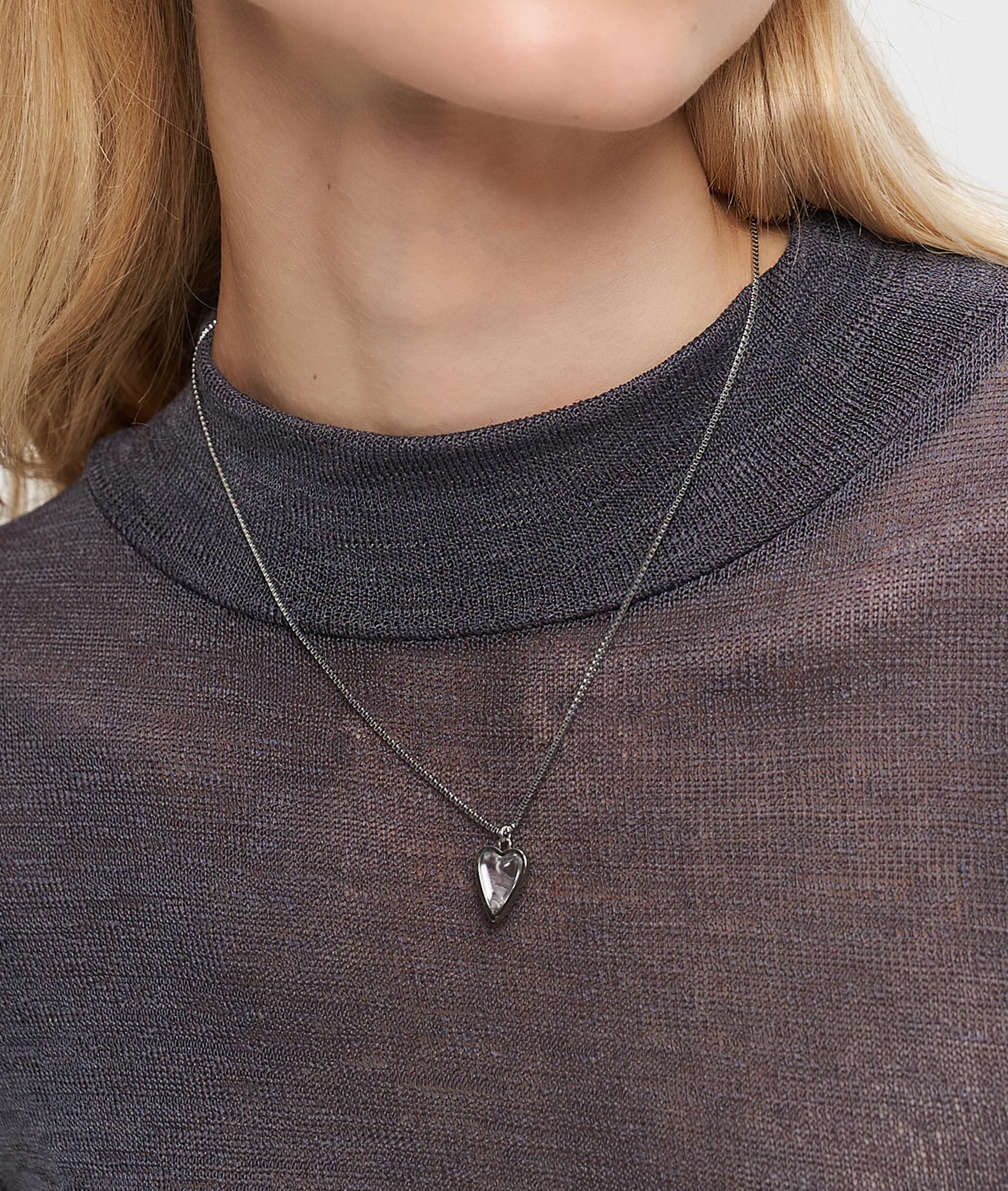 Liebeskind Berlin Kette mit Anhänger »Schmuck Geschenk Edelstahl Halskette Glass Heart« mit Glasstein