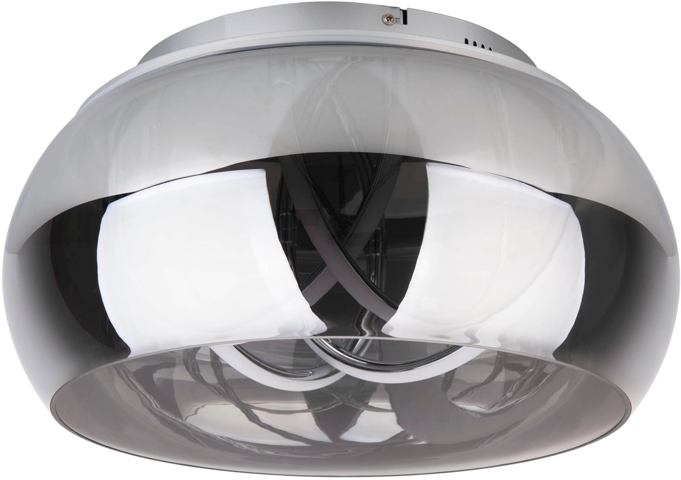 näve LED Deckenleuchte »Malou«, 1 flammig, Leuchtmittel LED-Modul | LED fest integriert, CCT, Memory, Nachtlicht, dimmbar, Funkfernbedienung, Glas smokey