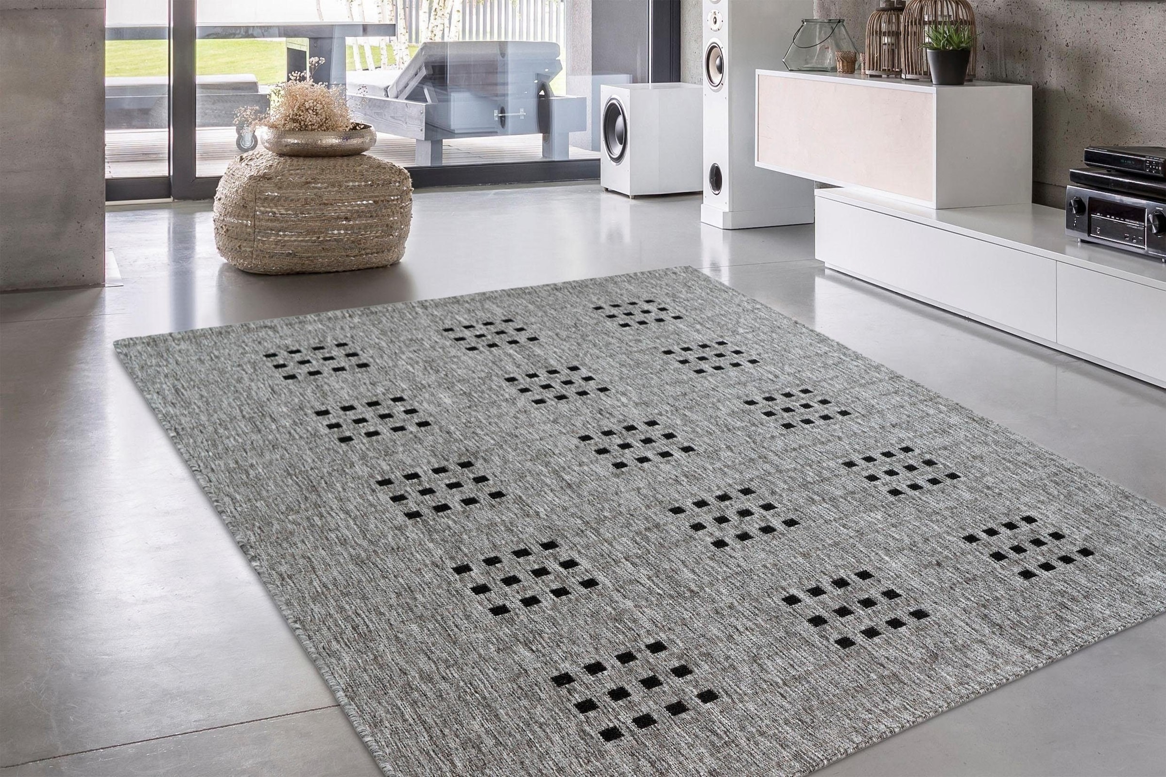 calo-deluxe Teppich »Perugia 1050«, rechteckig, 7 mm Höhe, In- und Outdoor geeignet, Wohnzimmer