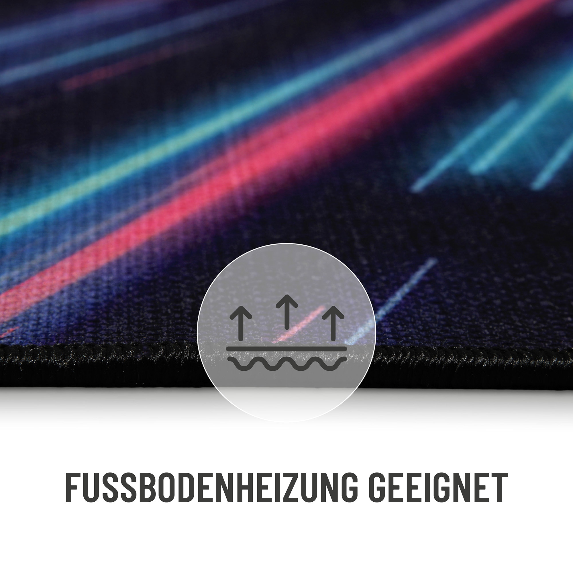 Wecon home Teppich »Neon Horizon«, rechteckig, 5 mm Höhe, Gamer Teppich, ge günstig online kaufen