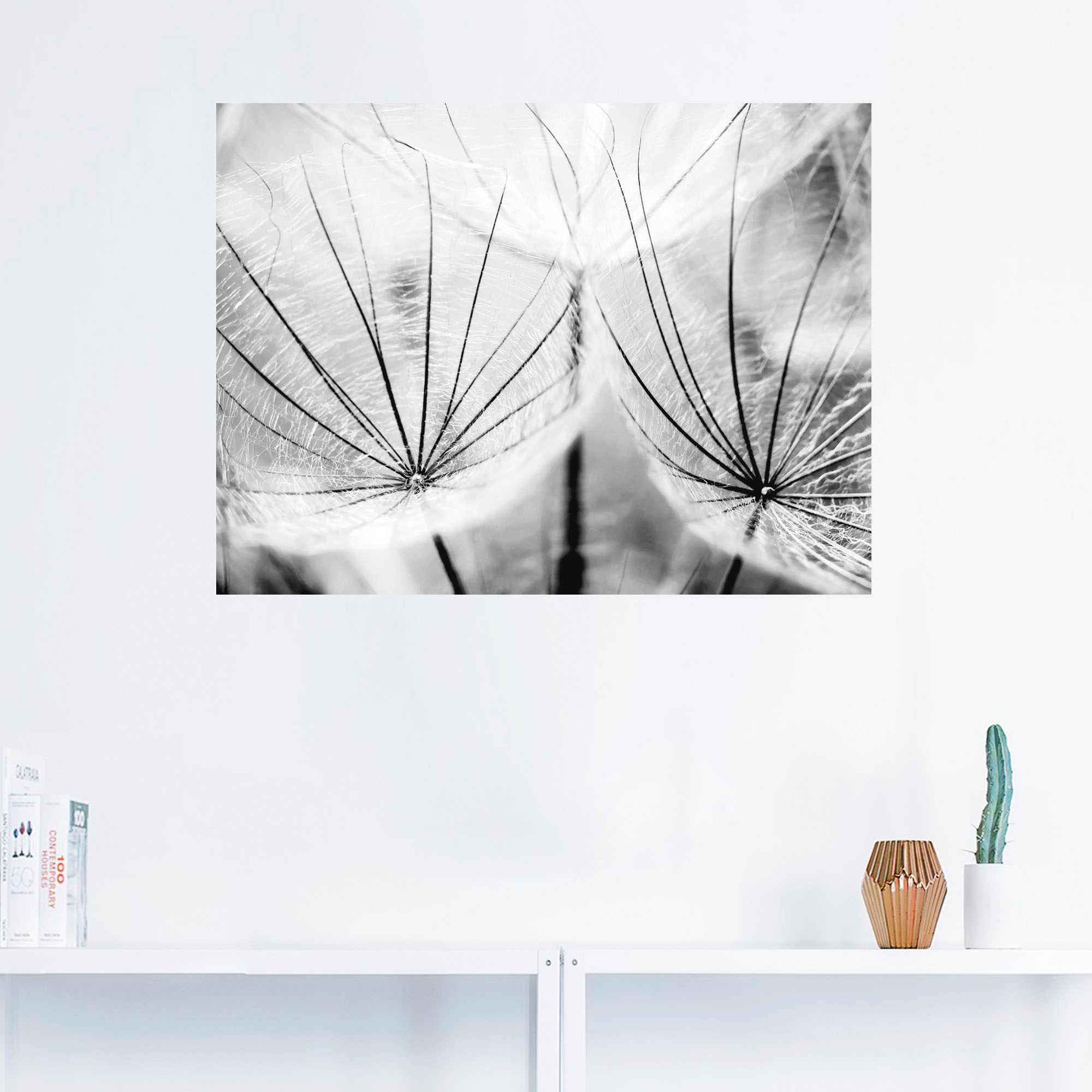Artland Wandbild »Pusteblume in schwarzweiß«, Blumen, (1 St.), als Alubild, Outdoorbild, Leinwandbild, Poster, Wandaufkleber