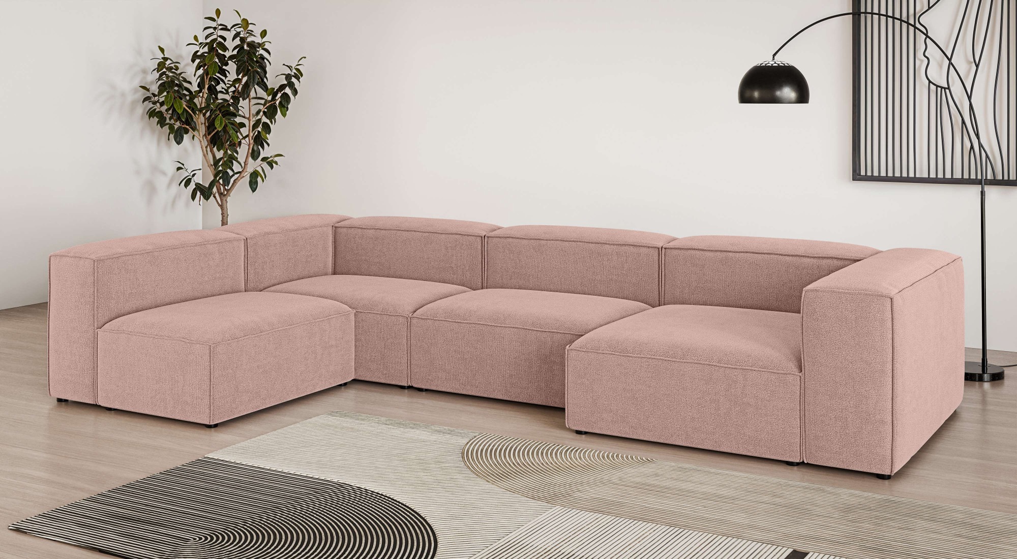 INOSIGN Wohnlandschaft »HAILY U-Form mit Ottomane links/rechts, Maße B/T/H: günstig online kaufen
