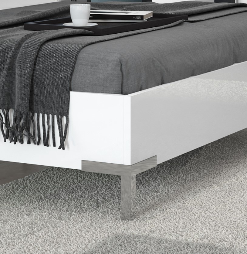 Places of Style Bett »Piano, Liegefläche 160x200 oder 180x200cm, FSC-zertifiziert«, mit gepolstertem Kopfteil, UV Lackierung hochglanz beige oder weiß