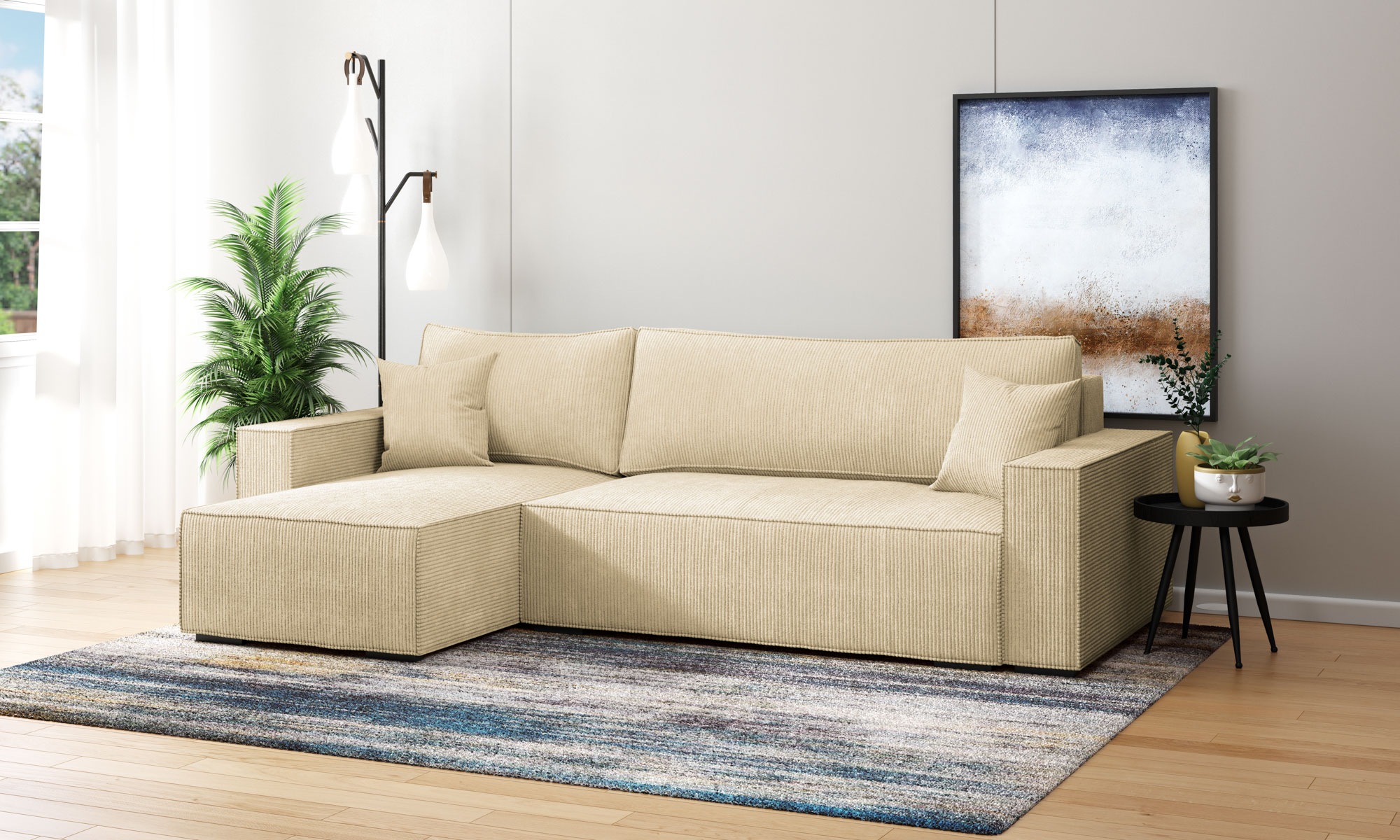 INOSIGN Ecksofa »Winton Cordsofa / Schlafsofa 253 cm« Cord, Recamiere wechs günstig online kaufen