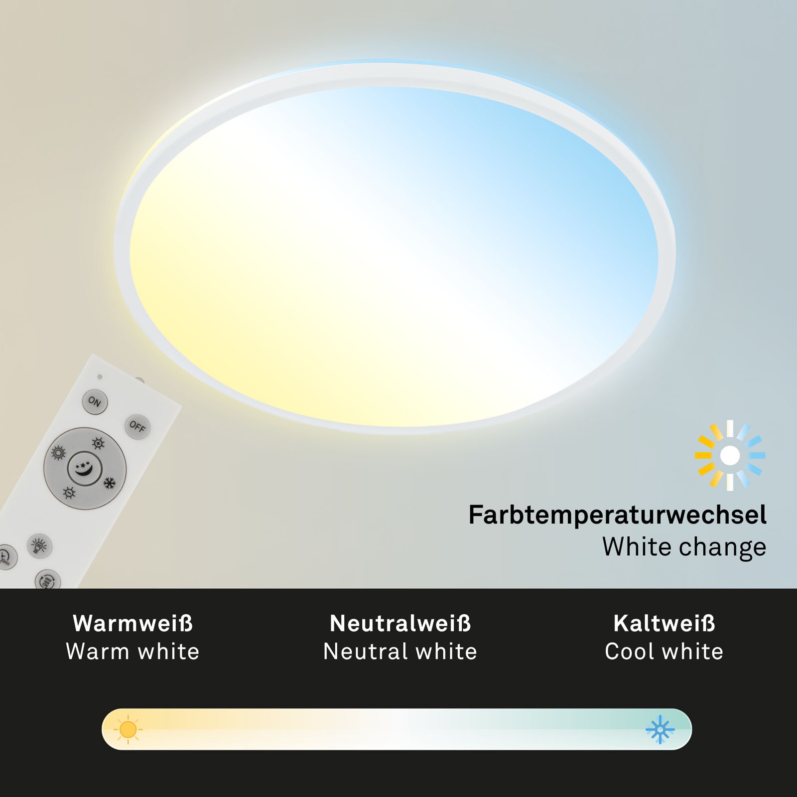 Briloner Leuchten LED Panel »SLIM« mit Fernbedienung
