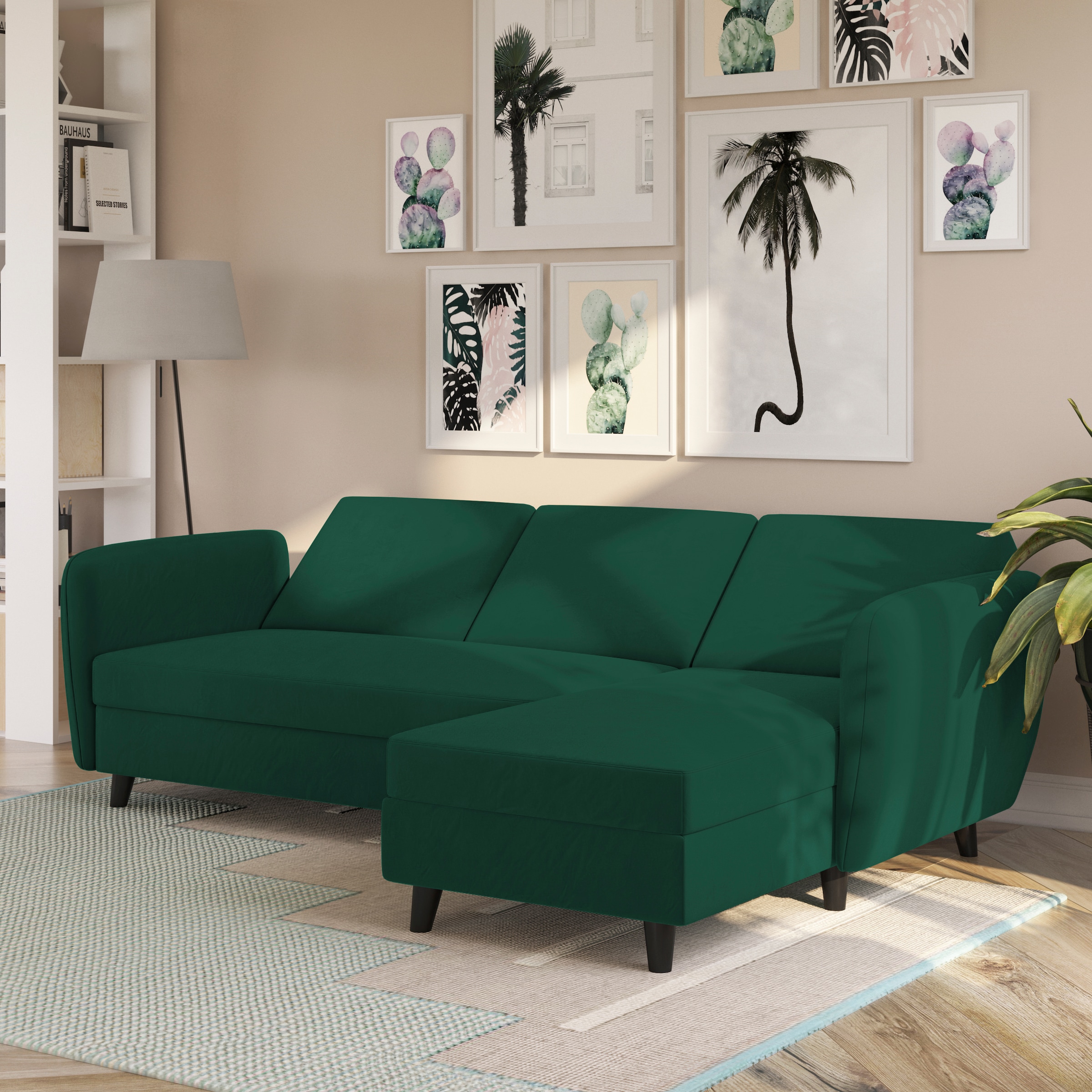 Dorel Home Ecksofa »Perry, L-Form,«, Rückenlehne, verschiedene Farbvarianten, Sitzhöhe 43 cm, Breite 219 cm