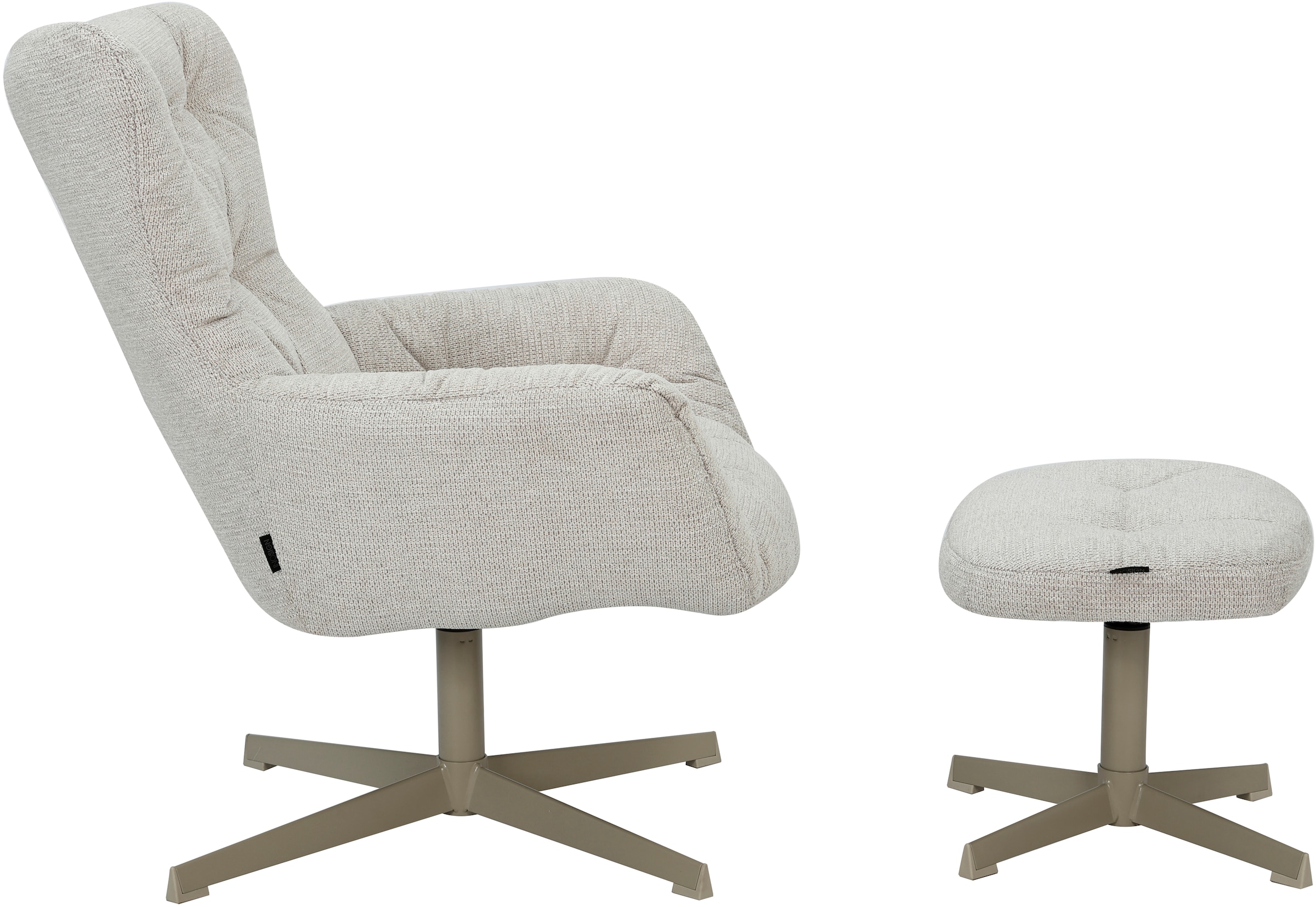 INOSIGN Drehsessel »VERGAS Ohrensessel mit Hocker im Set«, Relaxsessel mit 360-Grad-Drehfunktion u. Hocker, Web-Stoff