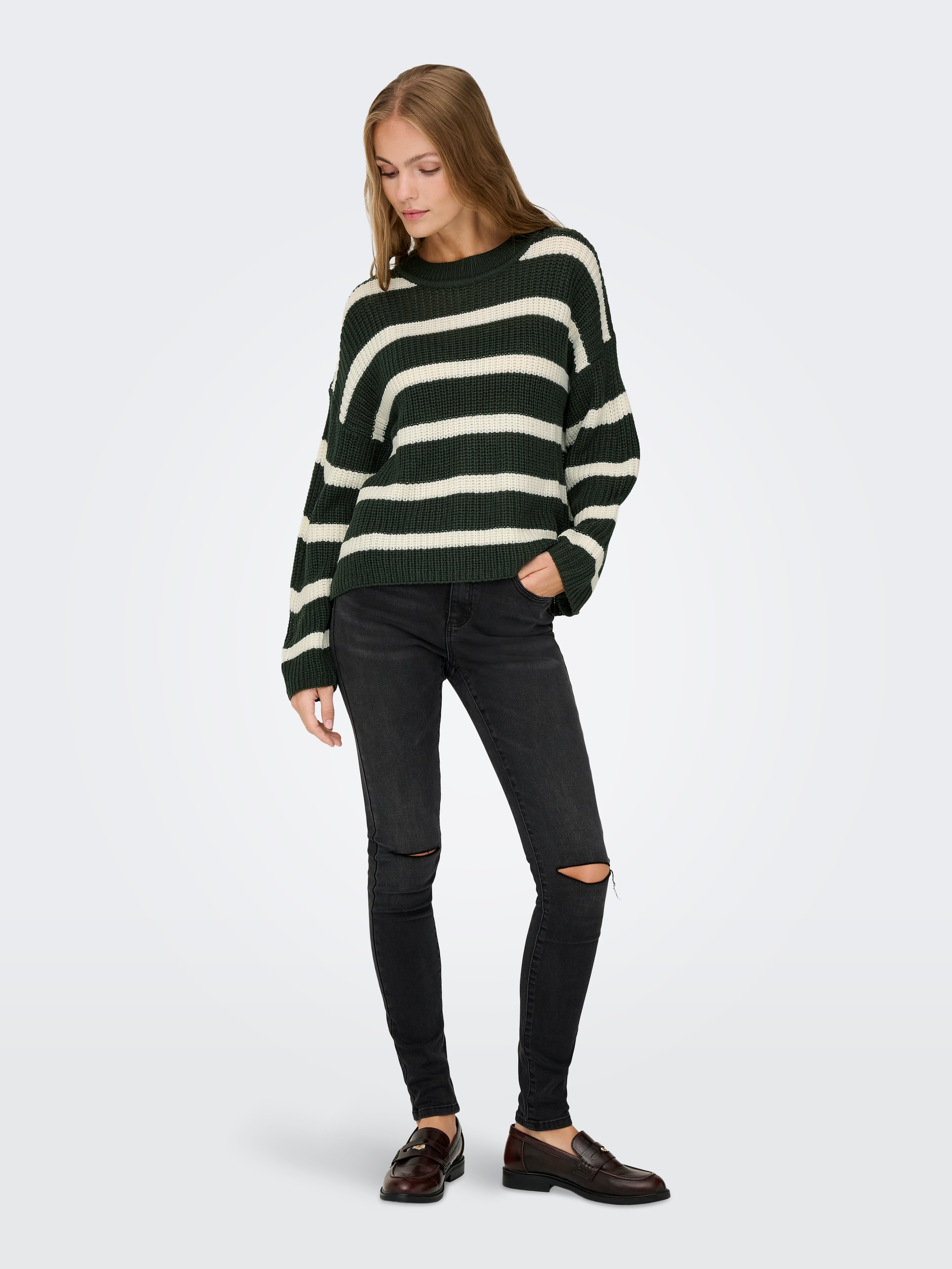 JDY Strickpullover »JDYJUSTY L/S STRIPE PULLOVER KNT NOOS«