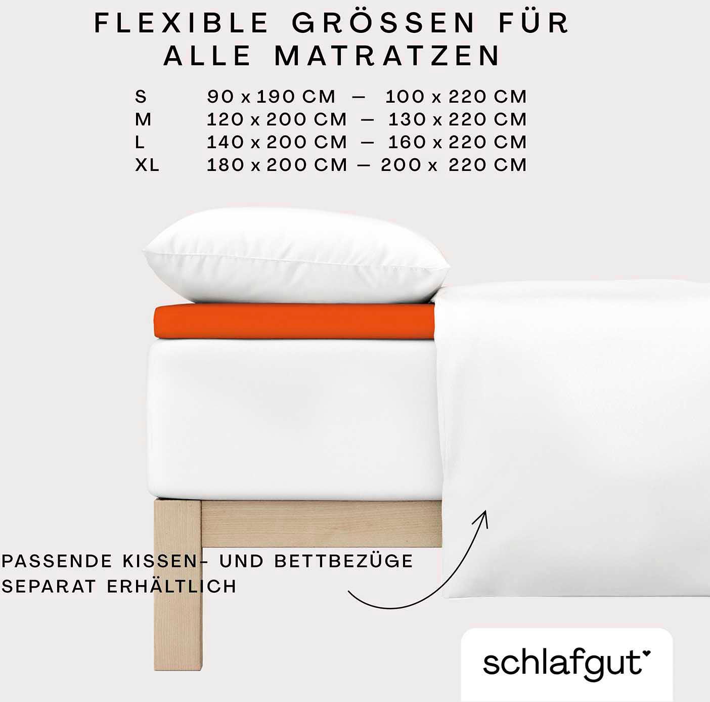 Schlafgut Spannbettlaken »PURE TOPPER in Gr. 90x200, 140x200 oder 180x200 cm, Laken für Topper«, aus 100% Bio-Baumwolle, für Matratzen bis 10 cm Höhe, Bettlaken
