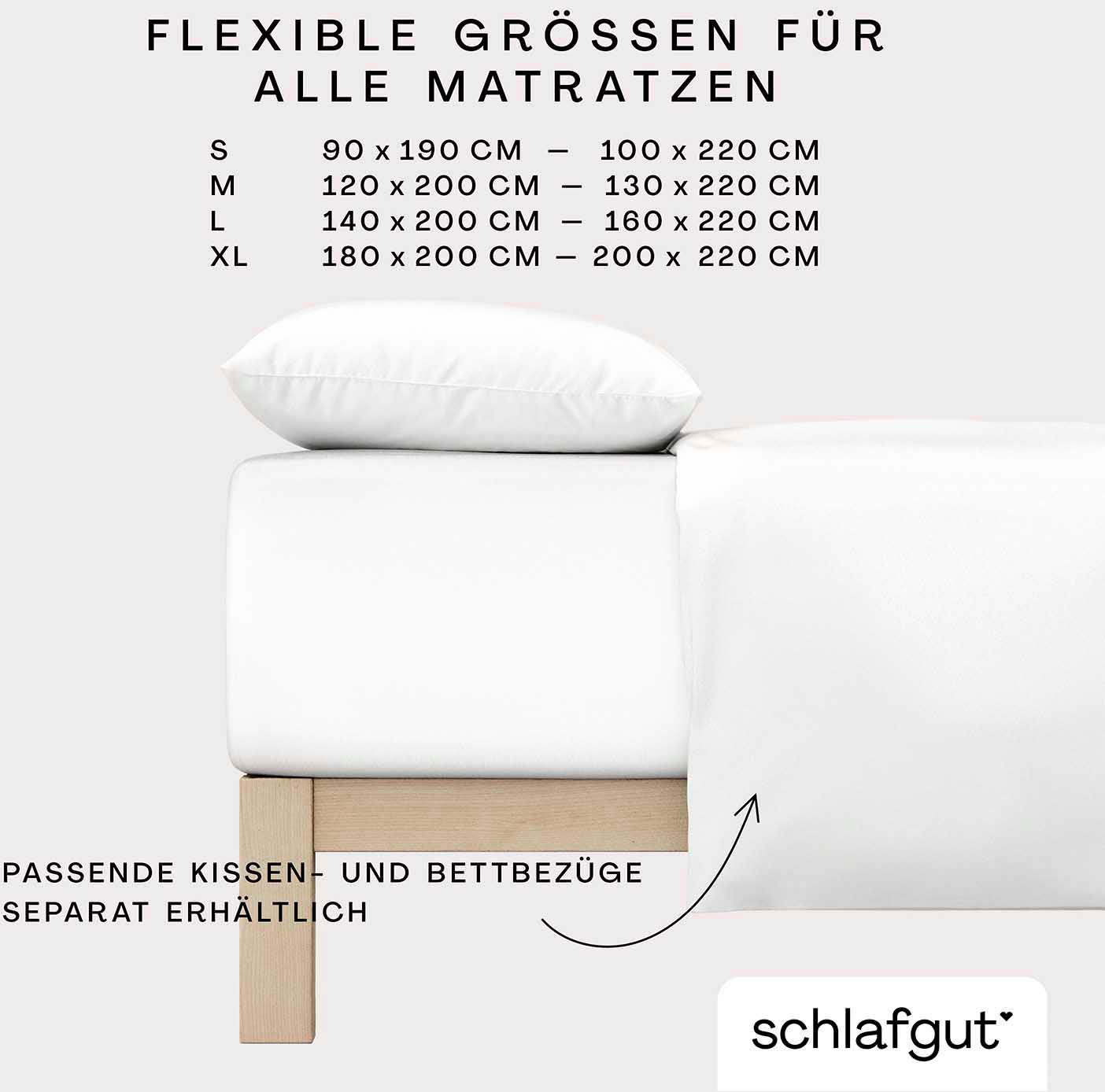 Schlafgut Spannbettlaken »PURE BOXSPRING in Gr. 90x200, 140x200 oder 180x200, für Boxspringbett«, aus Bio-Baumwolle, für Matratzen bis 40 cm Höhe, Bettlaken