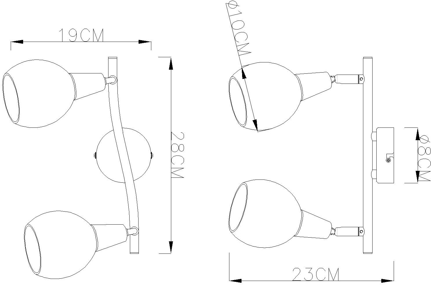 GLOBO LIGHTING Deckenspot »ELLIOTT« E14 1 Stk. LED Strahler für Wohn- & Schlafzimmer dimmbar, Fernbedienung