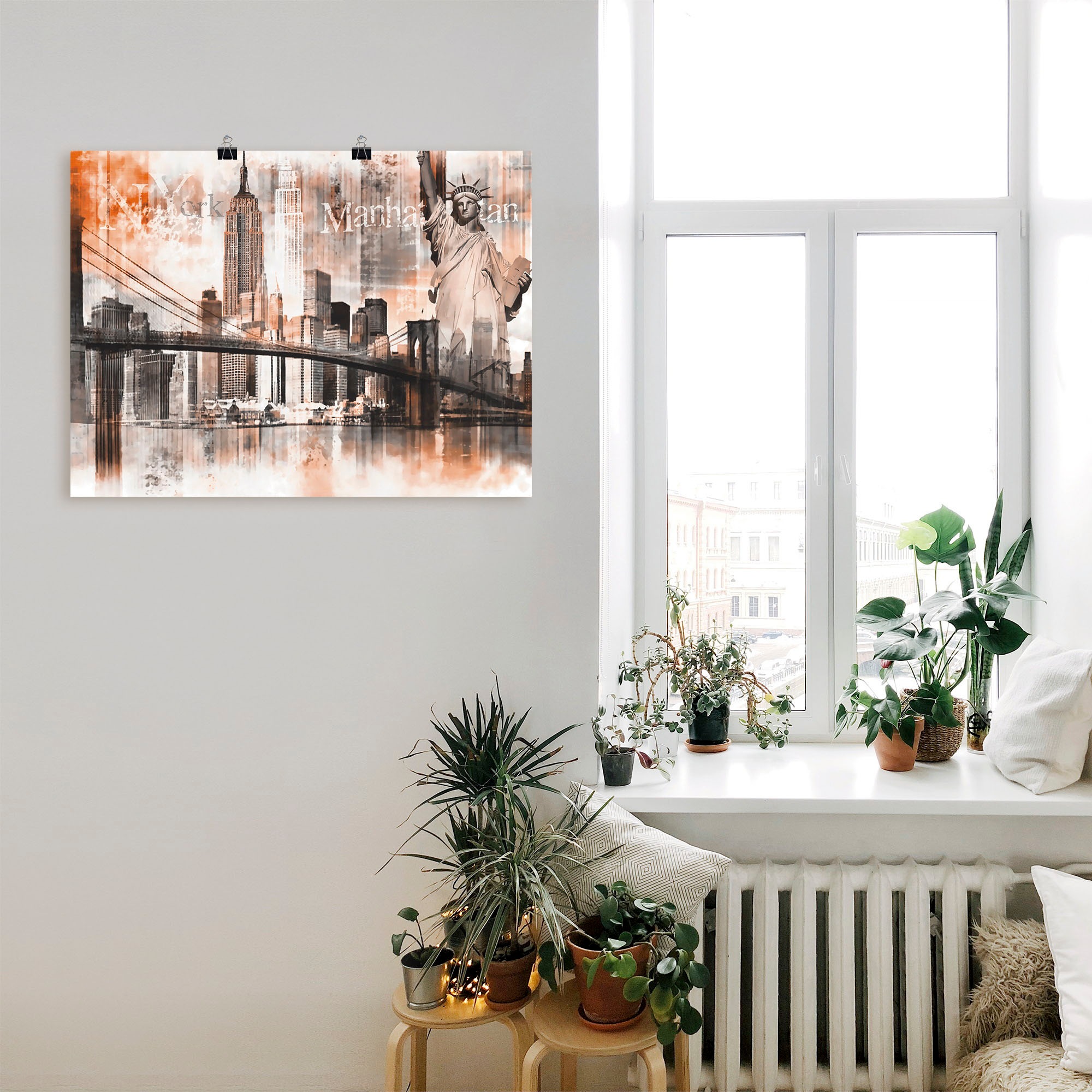 Artland Wandbild »New York Skyline Collage V«, Amerika, (1 St.), als Leinwandbild, Poster in verschied. Größen