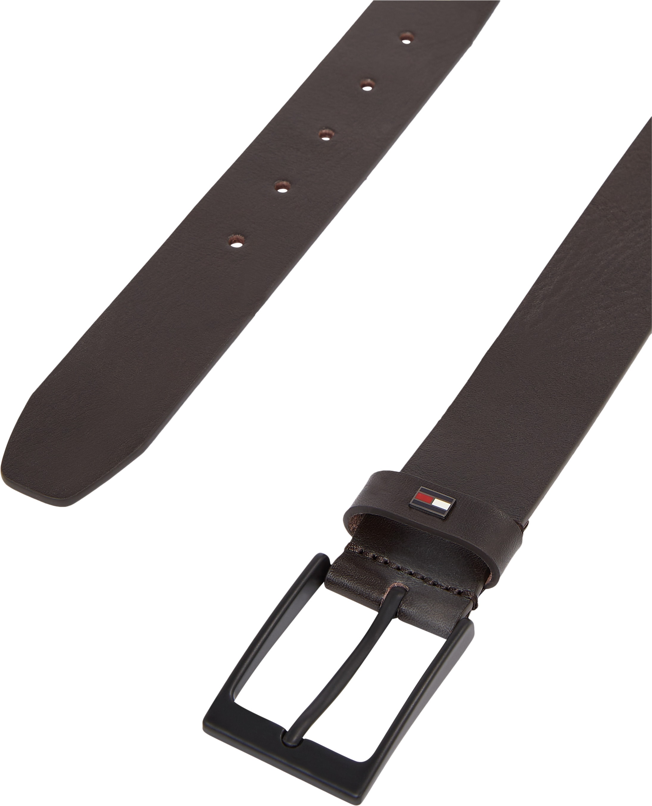 Tommy Hilfiger Ledergürtel »LAYTON 3.5«, Metallpatch, Einfachdornschließe
