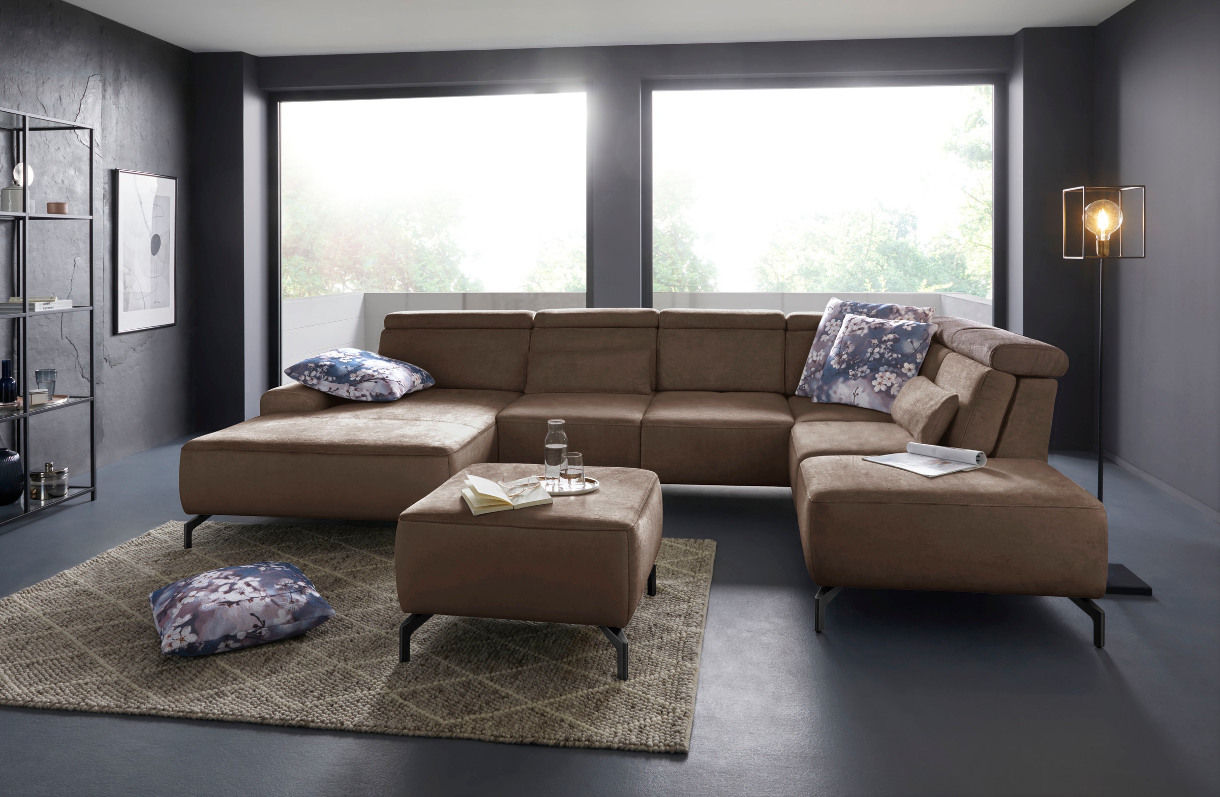 sit&more Hocker »Gizeh«, Fußhöhe 15 cm, wahlweise in 2 unterschiedlichen Fußfarben