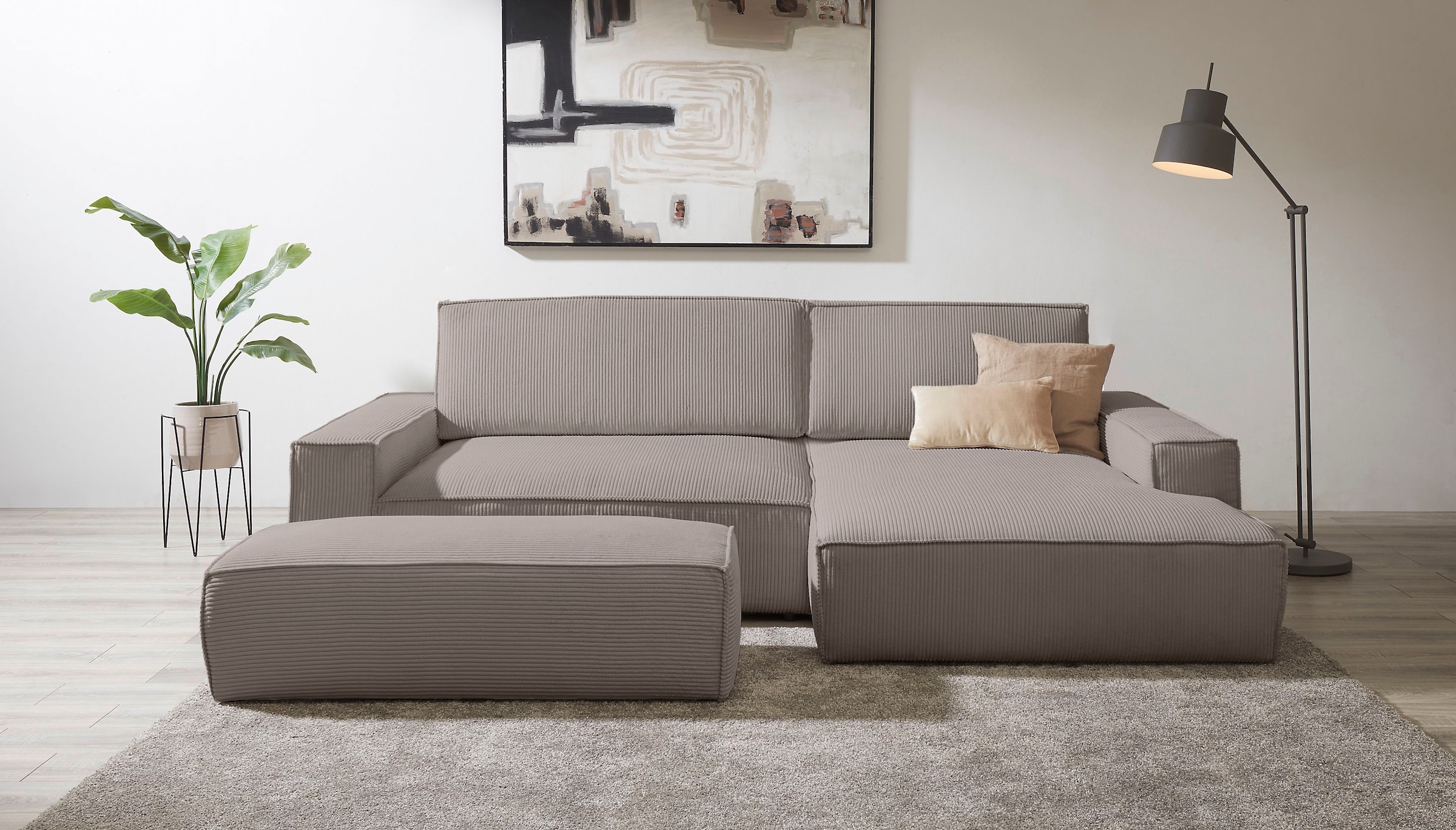 Home affaire Polsterecke »SHERWOOD XXL tief, L-Form, Schlaffunktion, Bigsof günstig online kaufen