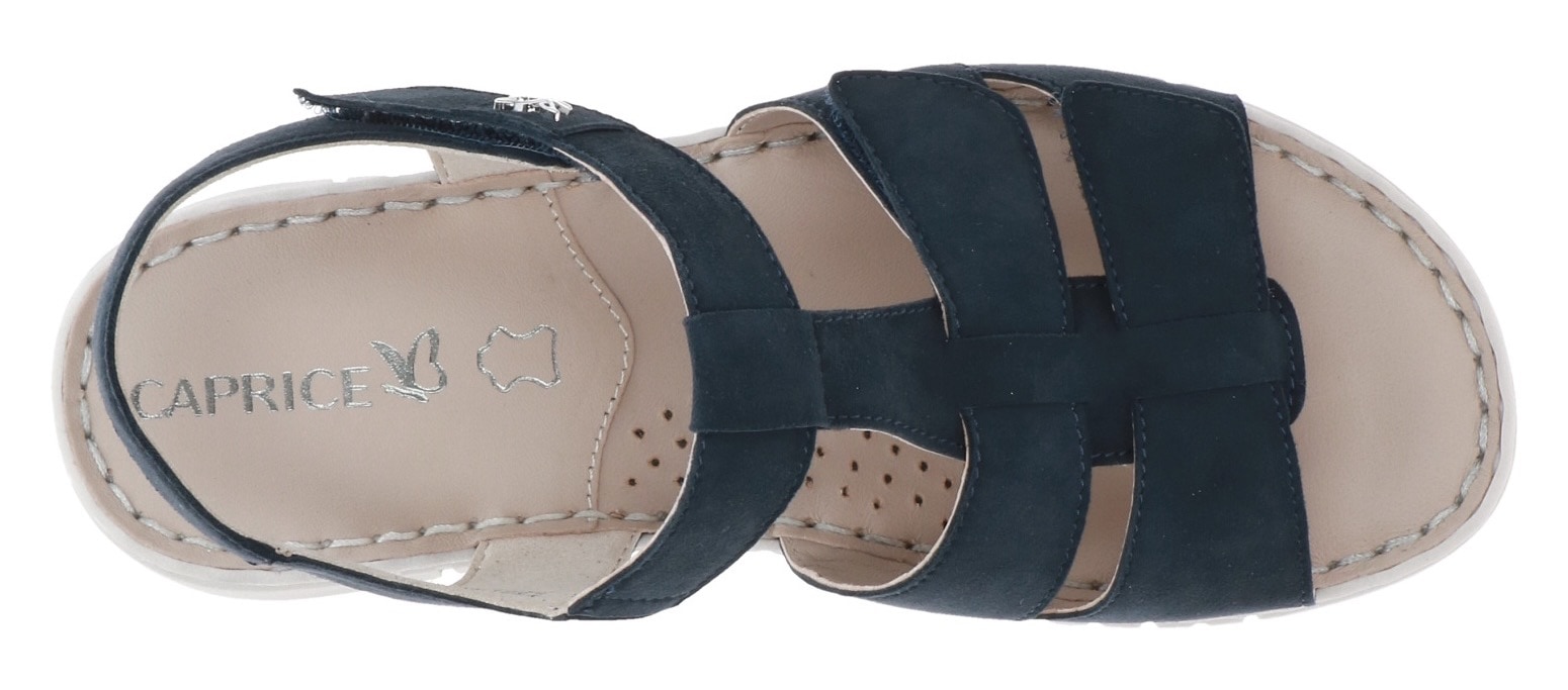 Caprice Riemchensandale, Keilsandalette, Bequemschuh, Sommerschuh mit Klettverschlüssen
