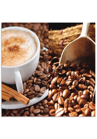 Küchenrückwand »Kaffee - Cappuccino - Heißer Kaffee«, (1 tlg.), Alu Spritzschutz mit...