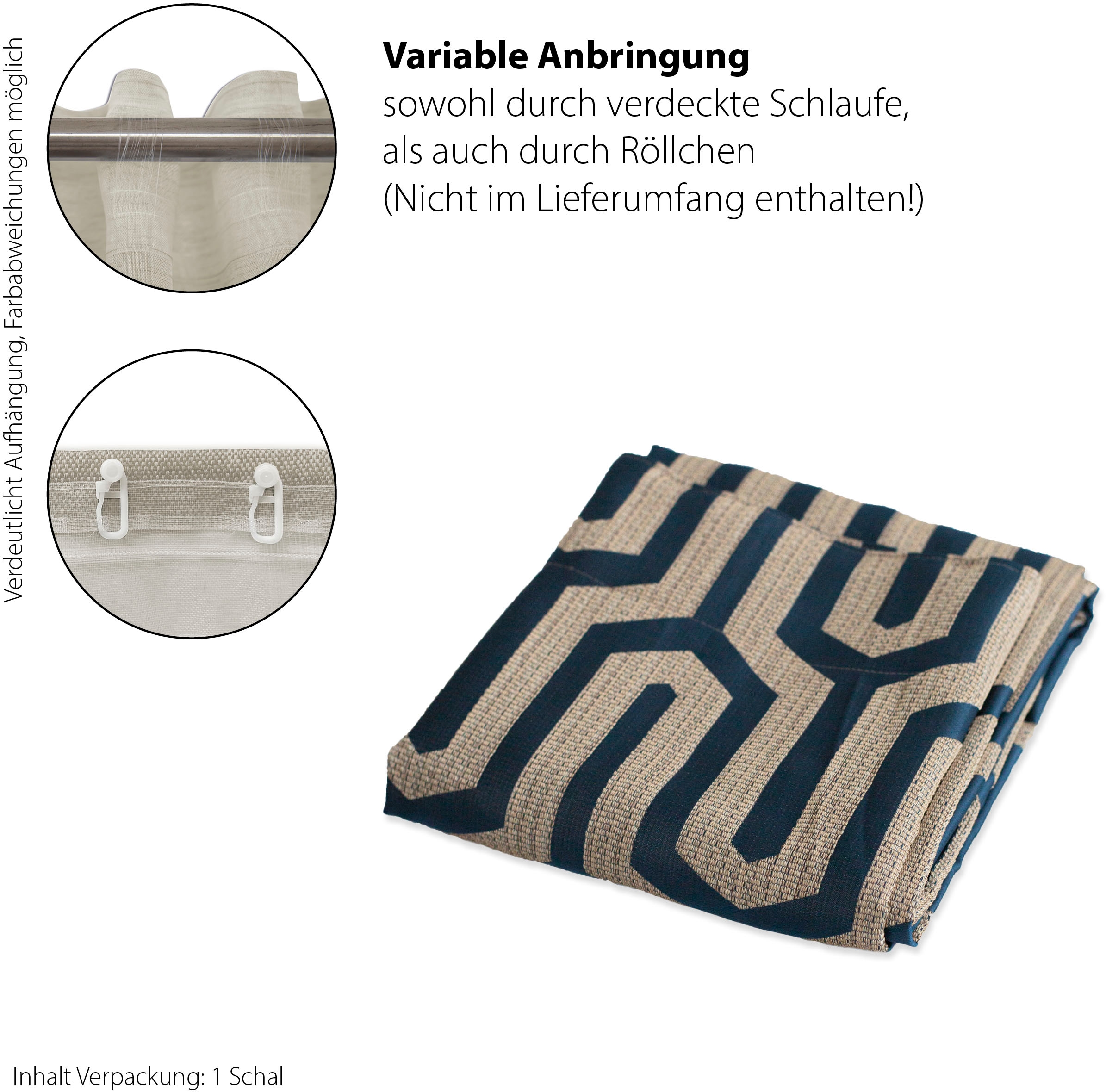 HOMING Vorhang »Tiaro«, (1 St.), blickdicht, geometrisch, Wohnzimmer, Schlafzimmer