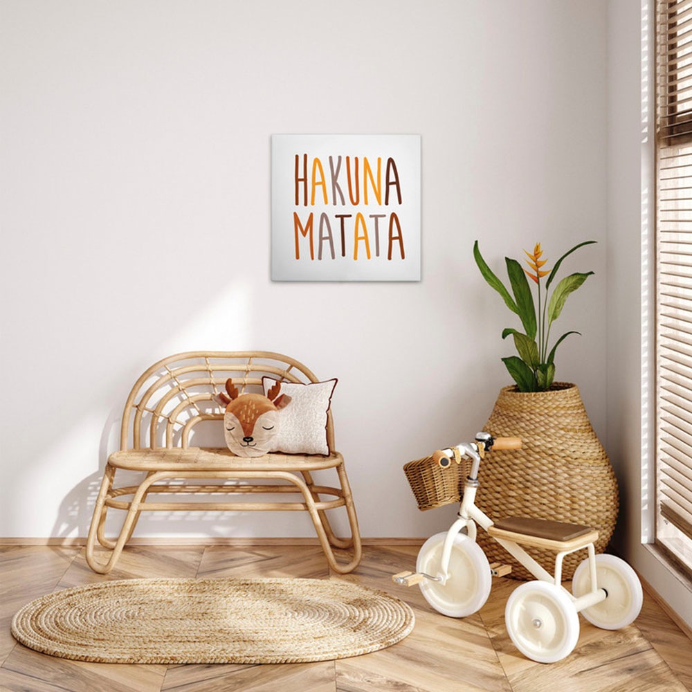 A.S. Création Leinwandbild »Hakuna Matata 2 - Wandbild Weiß Braun Keilrahme günstig online kaufen