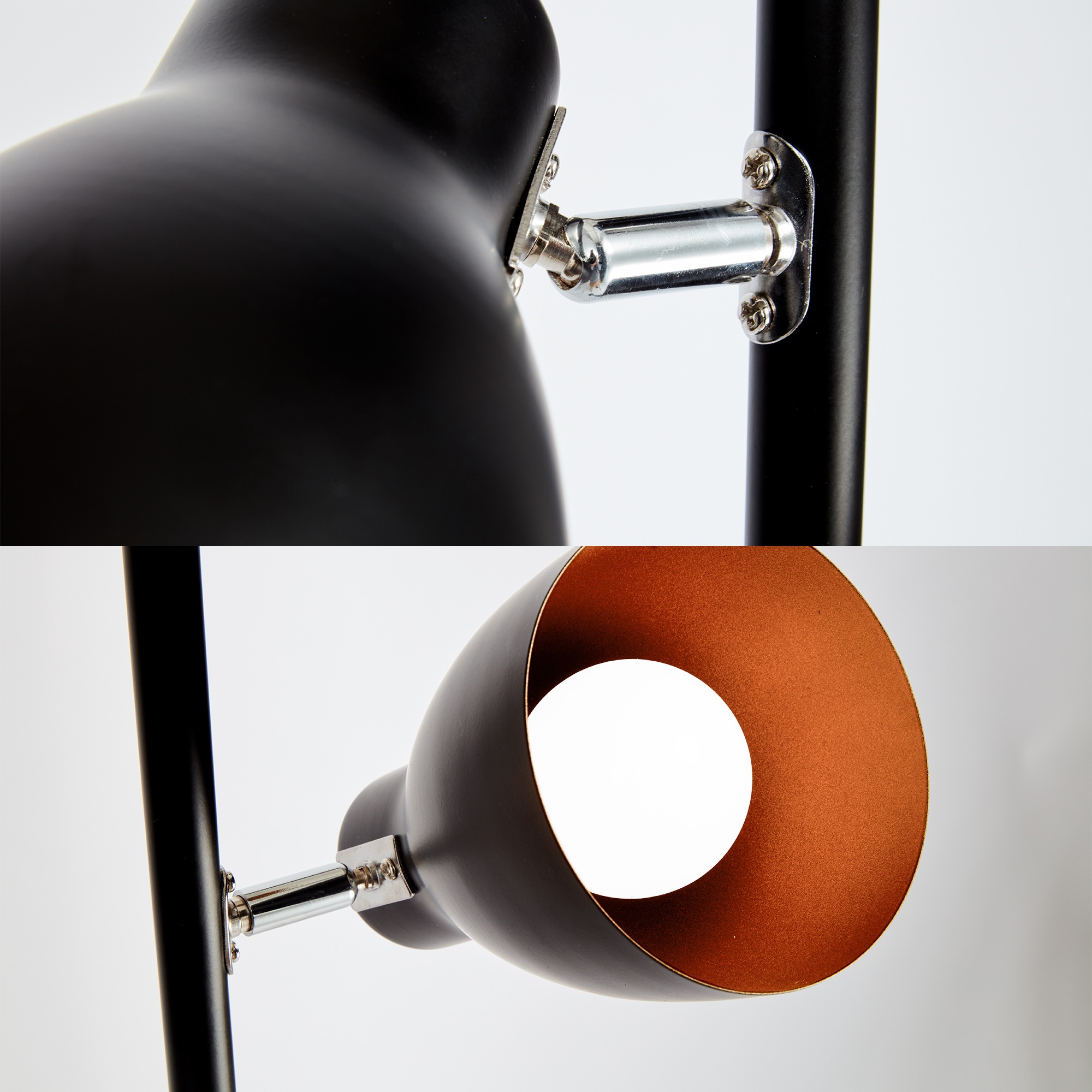 B.K.Licht Stehlampe, 3 flammig, Leuchtmittel E27 | ohne Leuchtmittel, LED Stehleuchte Design Standleuchte Retro Vintage Metall schwarz-gold