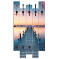 Artland Garderobenpaneel »Langer Pier am See im Sonnenaufgang«, platzsparende Wandgarderobe aus Holz mit 8 Haken, geeignet für kleinen, schmalen Flur, Flurgarderobe