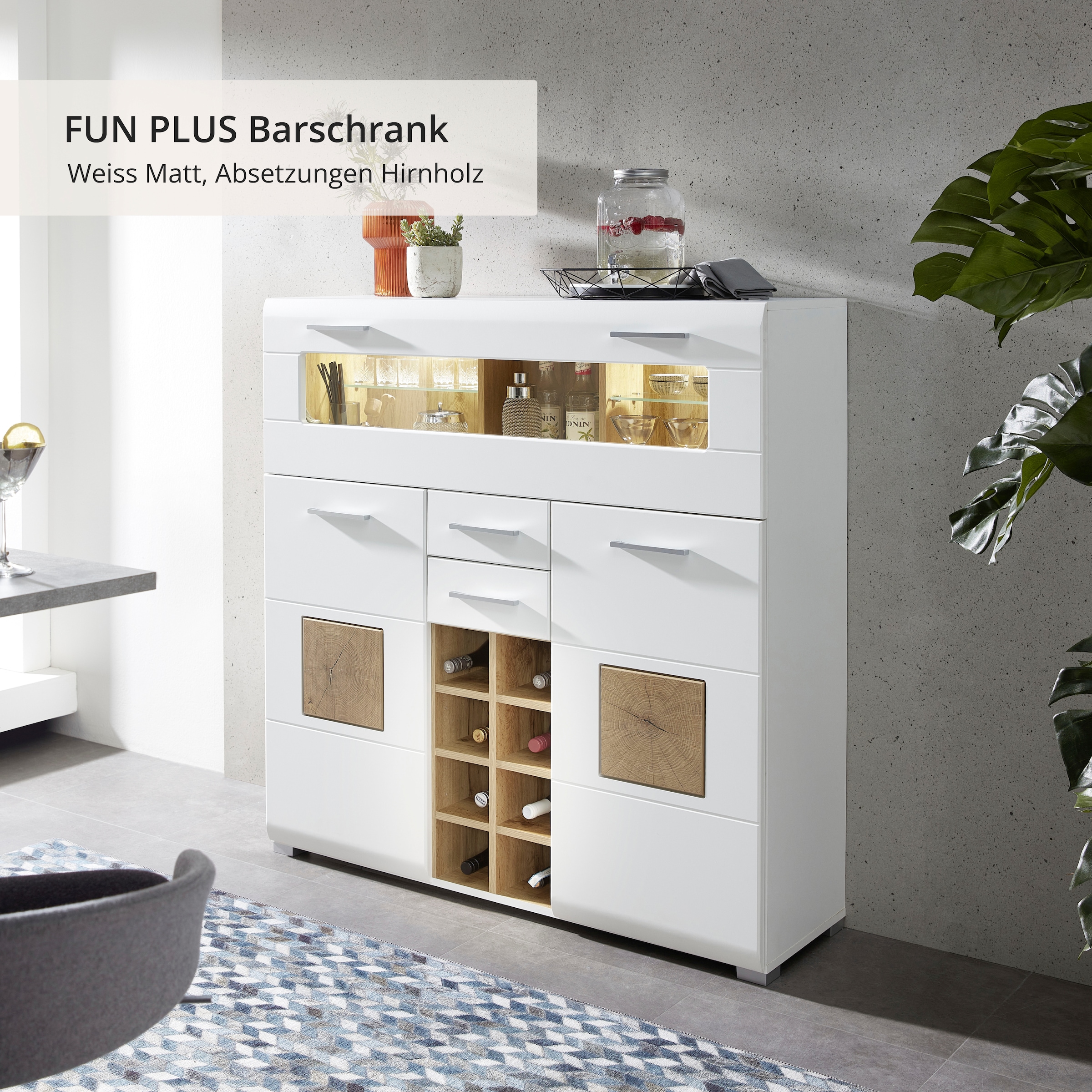 Innostyle Barschrank »FUN PLUS, TOPSELLER!« Barschrank, OTTOs Choice,  Maße: 120 x 129 x 37 cm (B/H/T), mit LED-Beleuchtung