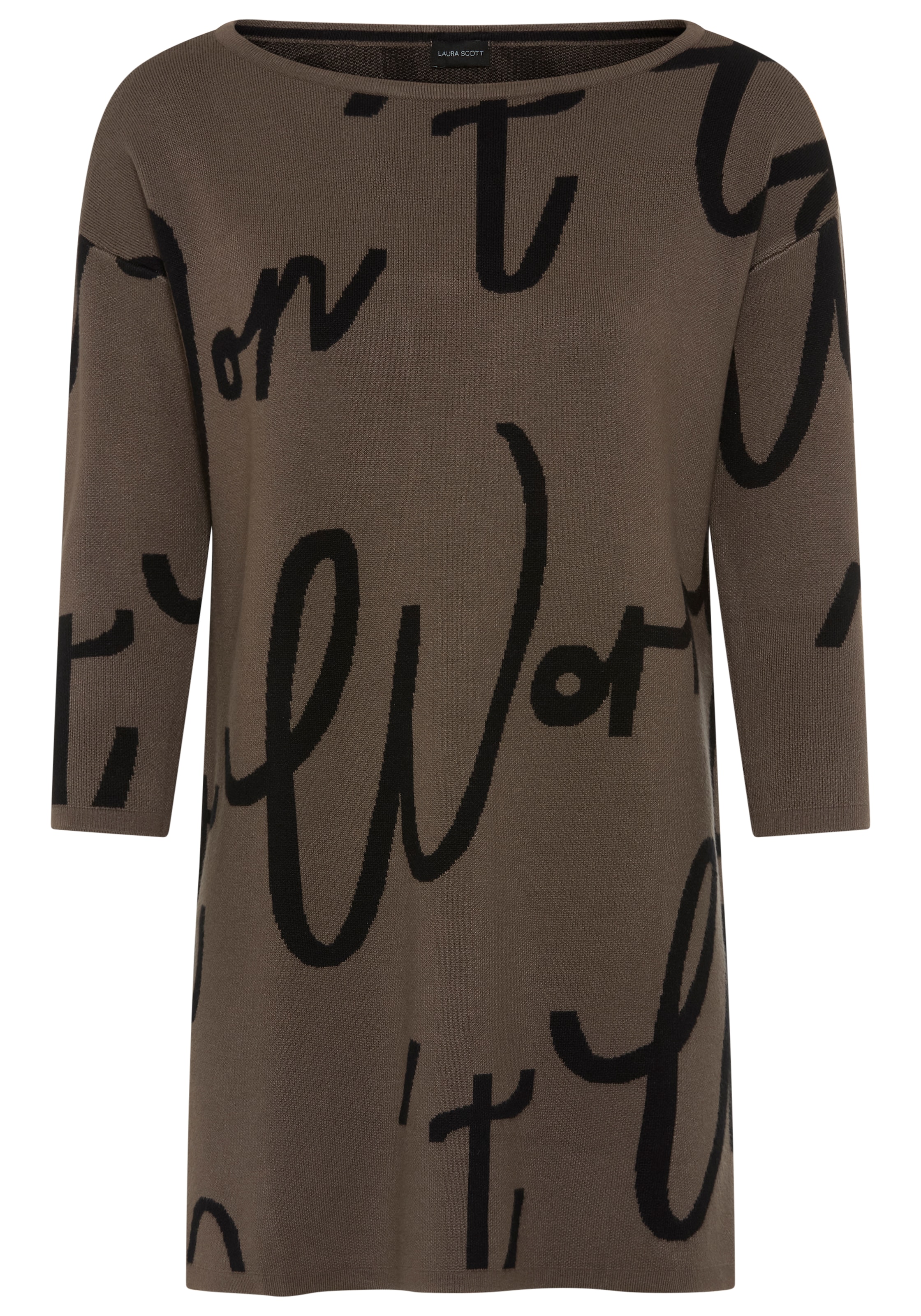 Laura Scott Jacquardpullover Strickpullover mit femininem Lettering