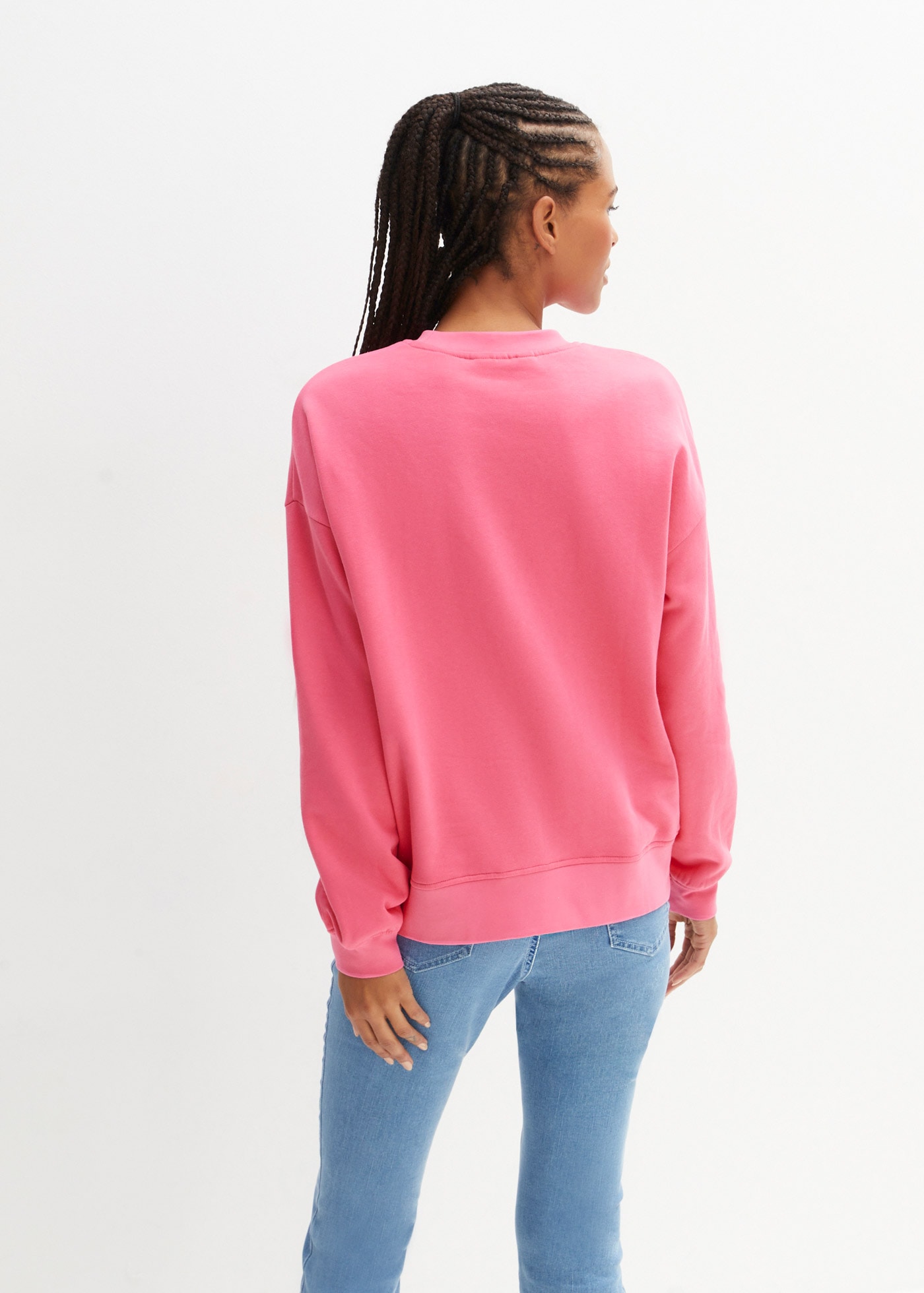 bonprix Sweatshirt , Oversize-Passform, aus reiner Baumwolle, elastische Bündchen
